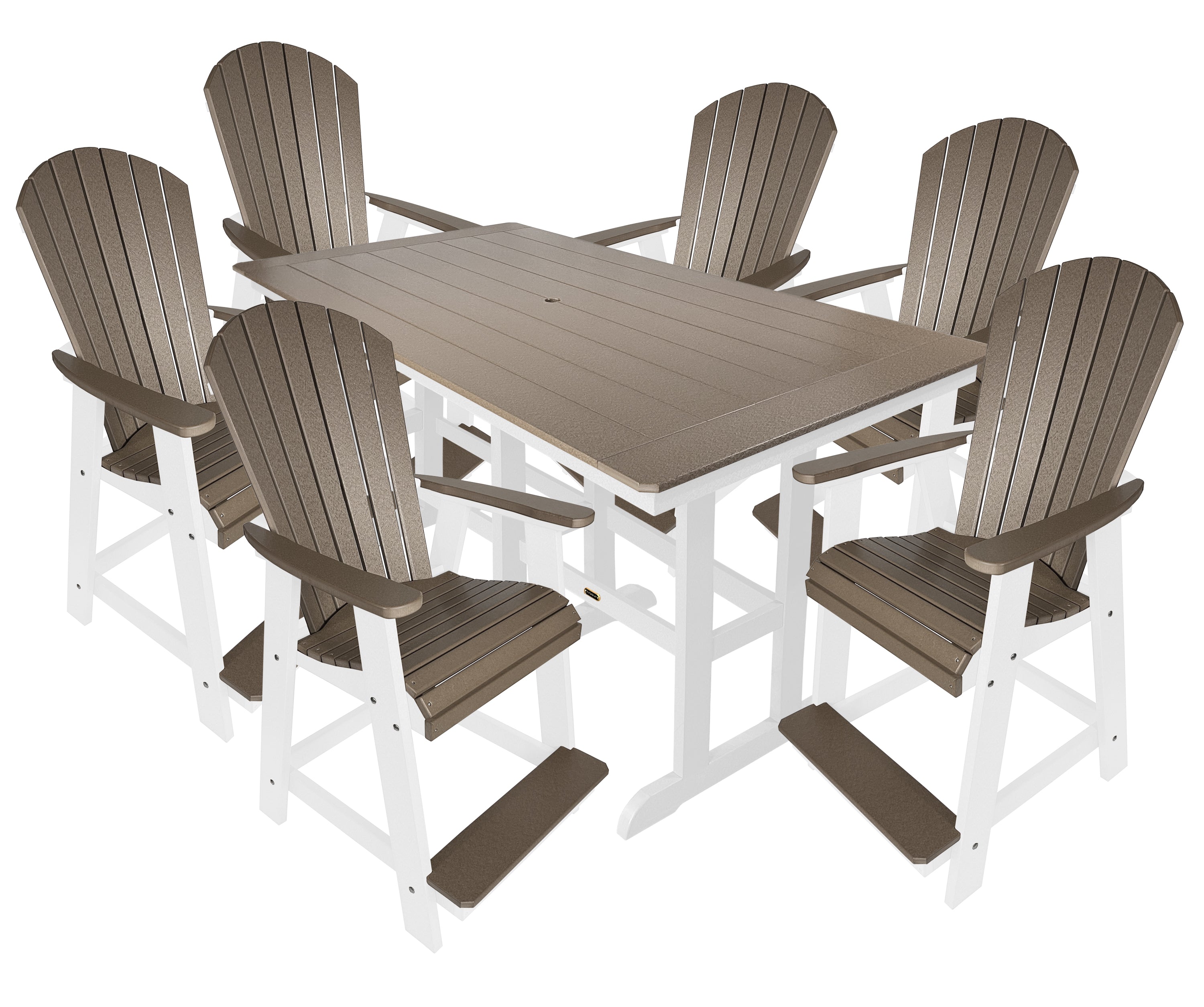 7-Piece Oceanview Adirondack Counter Set - Fully Assembled