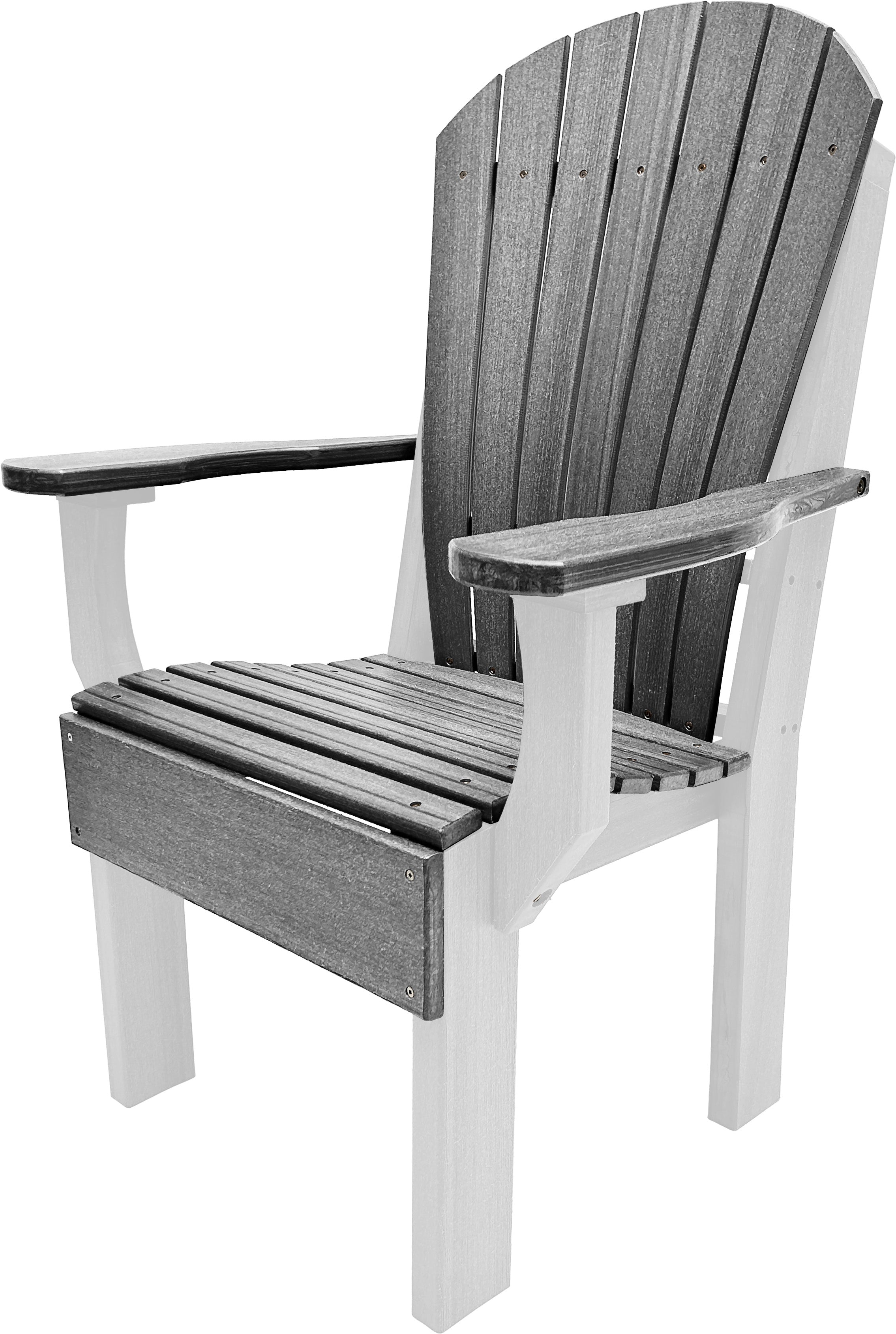 7-Piece Farmhouse Adirondack Dining Table Set With 2 Arm Chairs And 4 Side Chairs