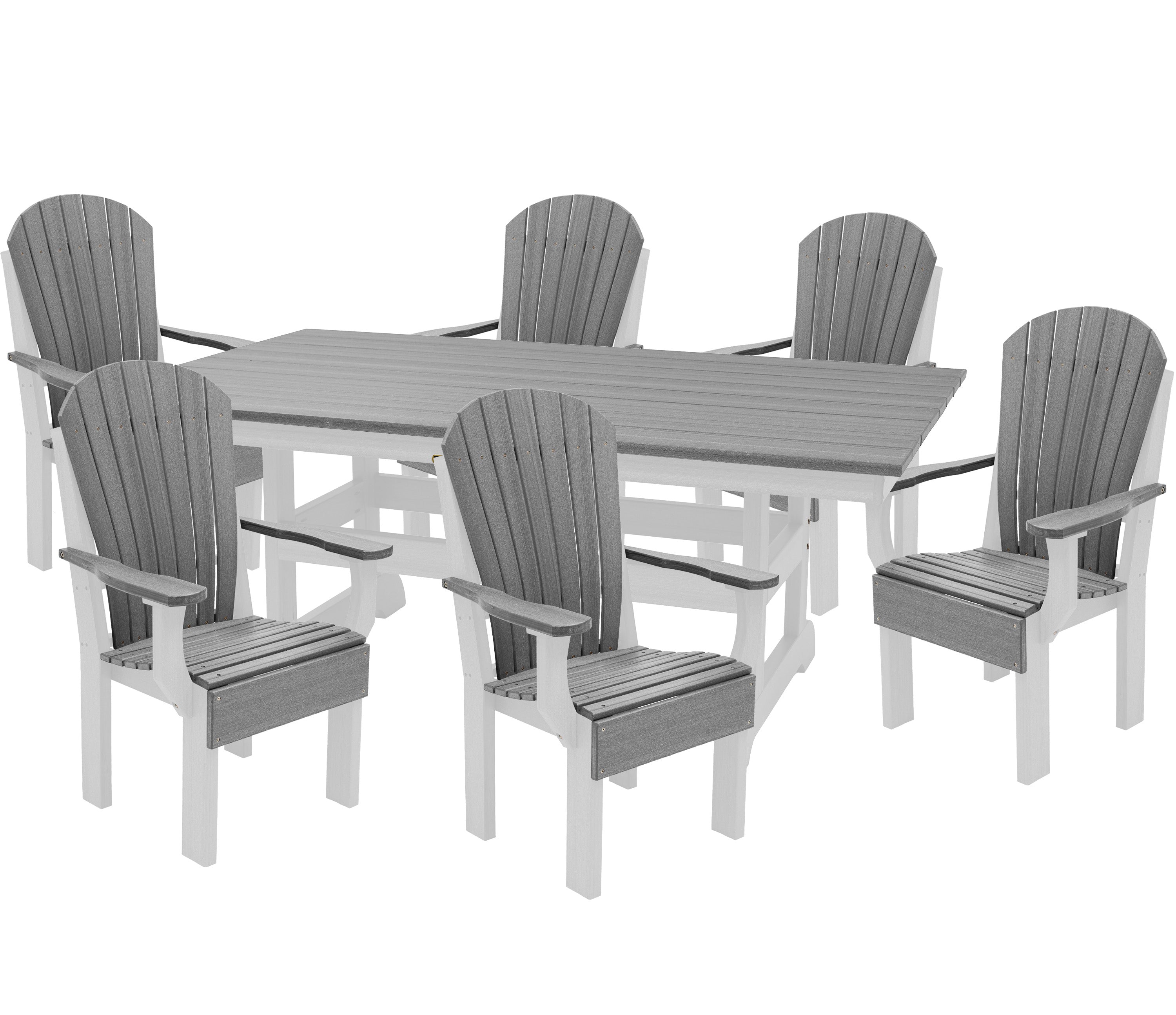 7-Piece Farmhouse Adirondack Dining Table Set