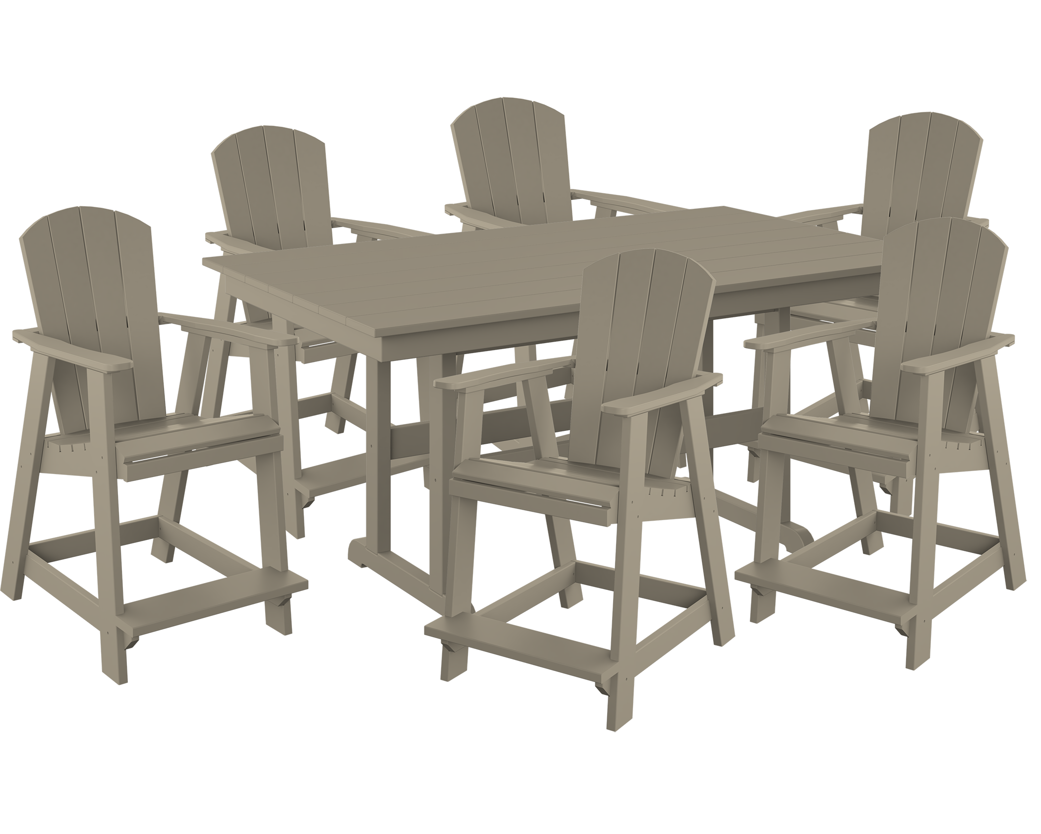DURAWEATHER POLY® 7-Piece Yorkshire Adirondack Counter Set