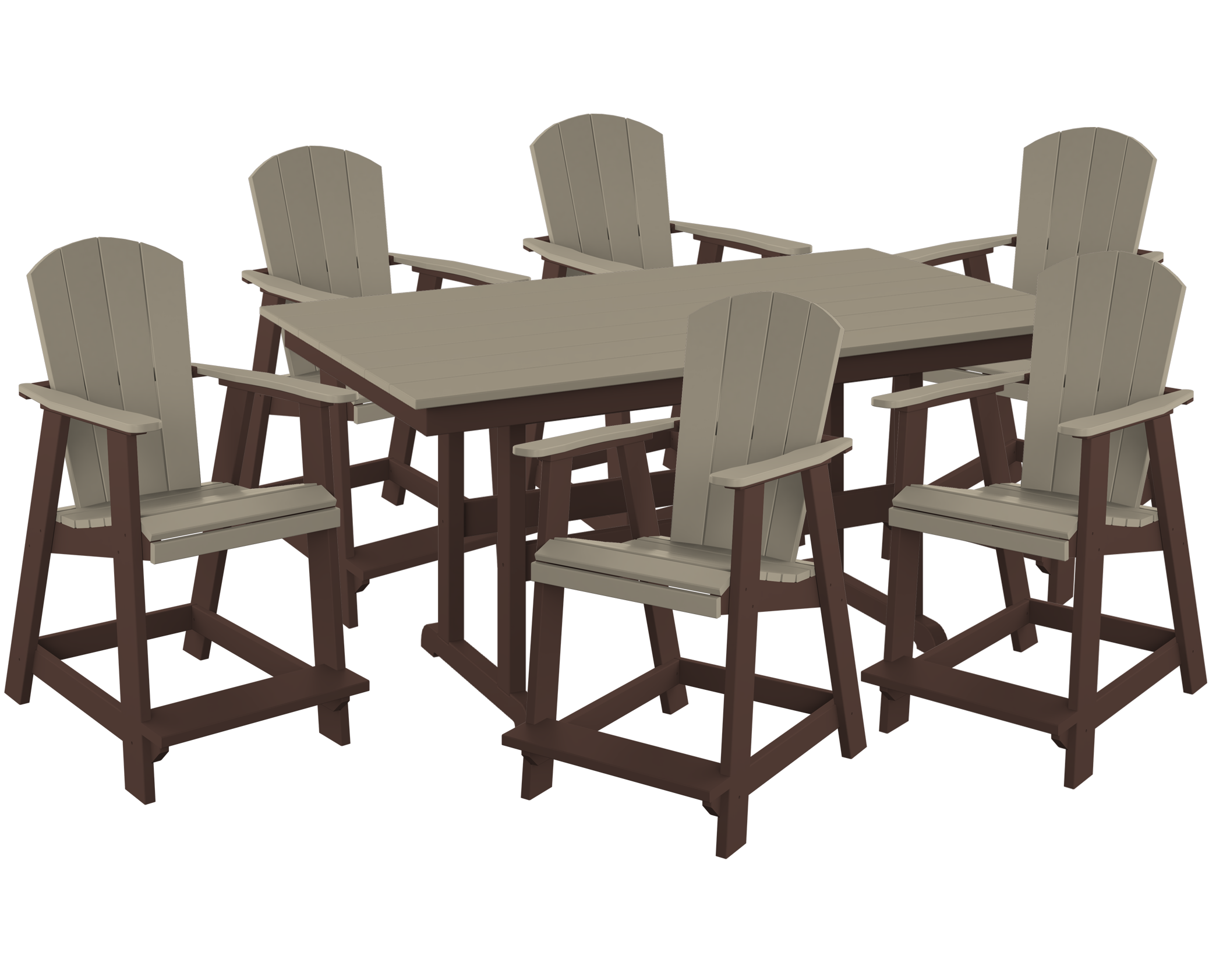 DURAWEATHER POLY® 7-Piece Yorkshire Adirondack Counter Set