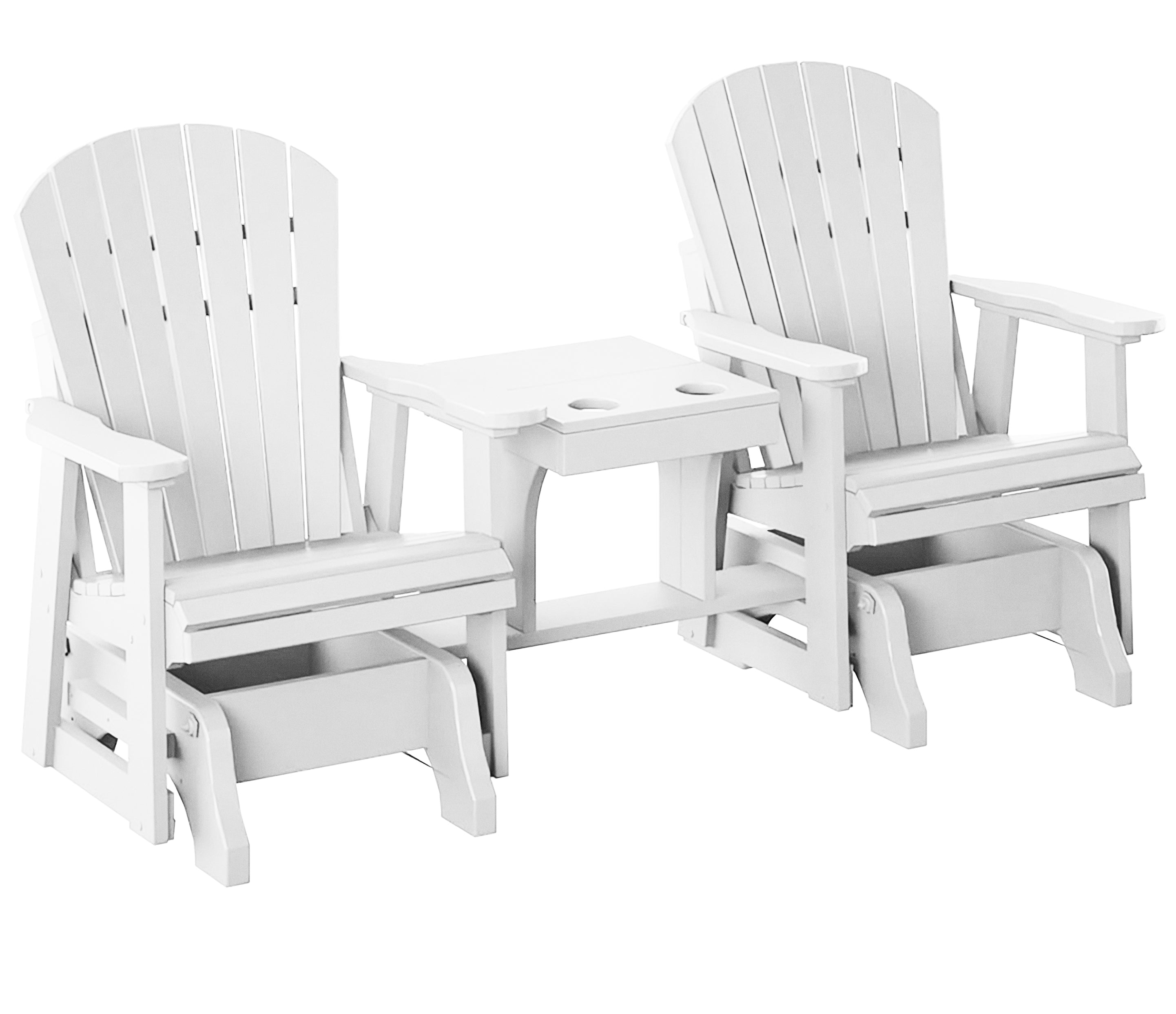 Single Gliders Settee with Stationary Table Console - New