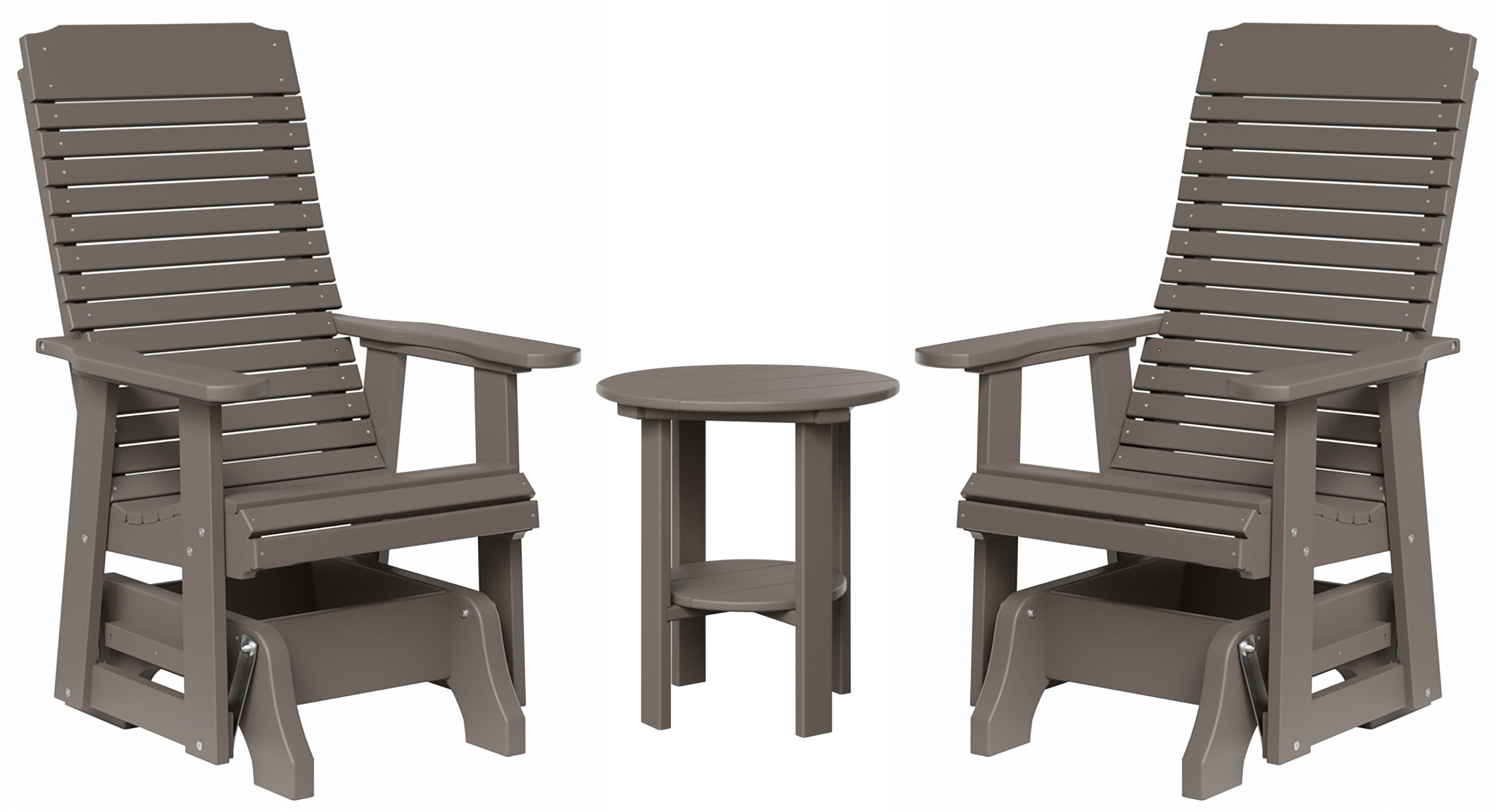Traditional Single Gliders and Two Tier End Table - New