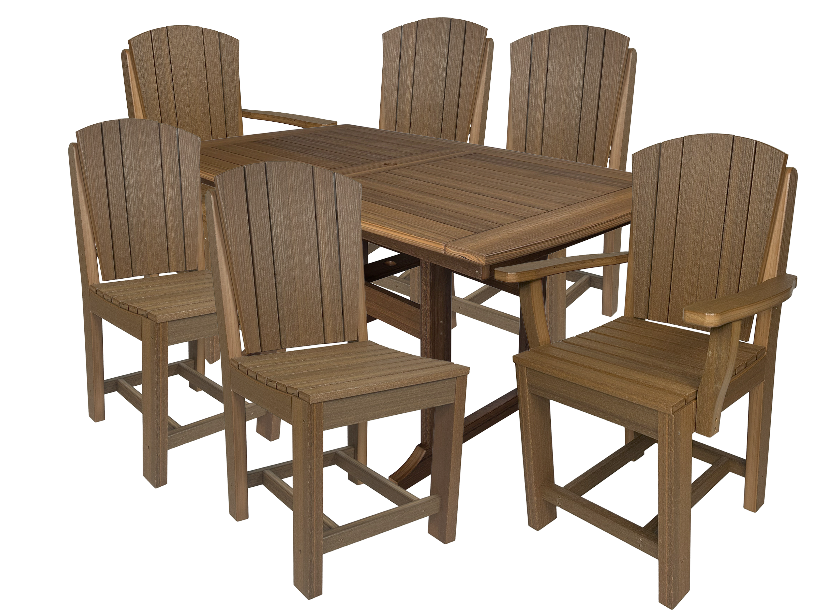 7-Piece Plantation Dining Set With 2 Arm Chairs and 4 Side Chairs