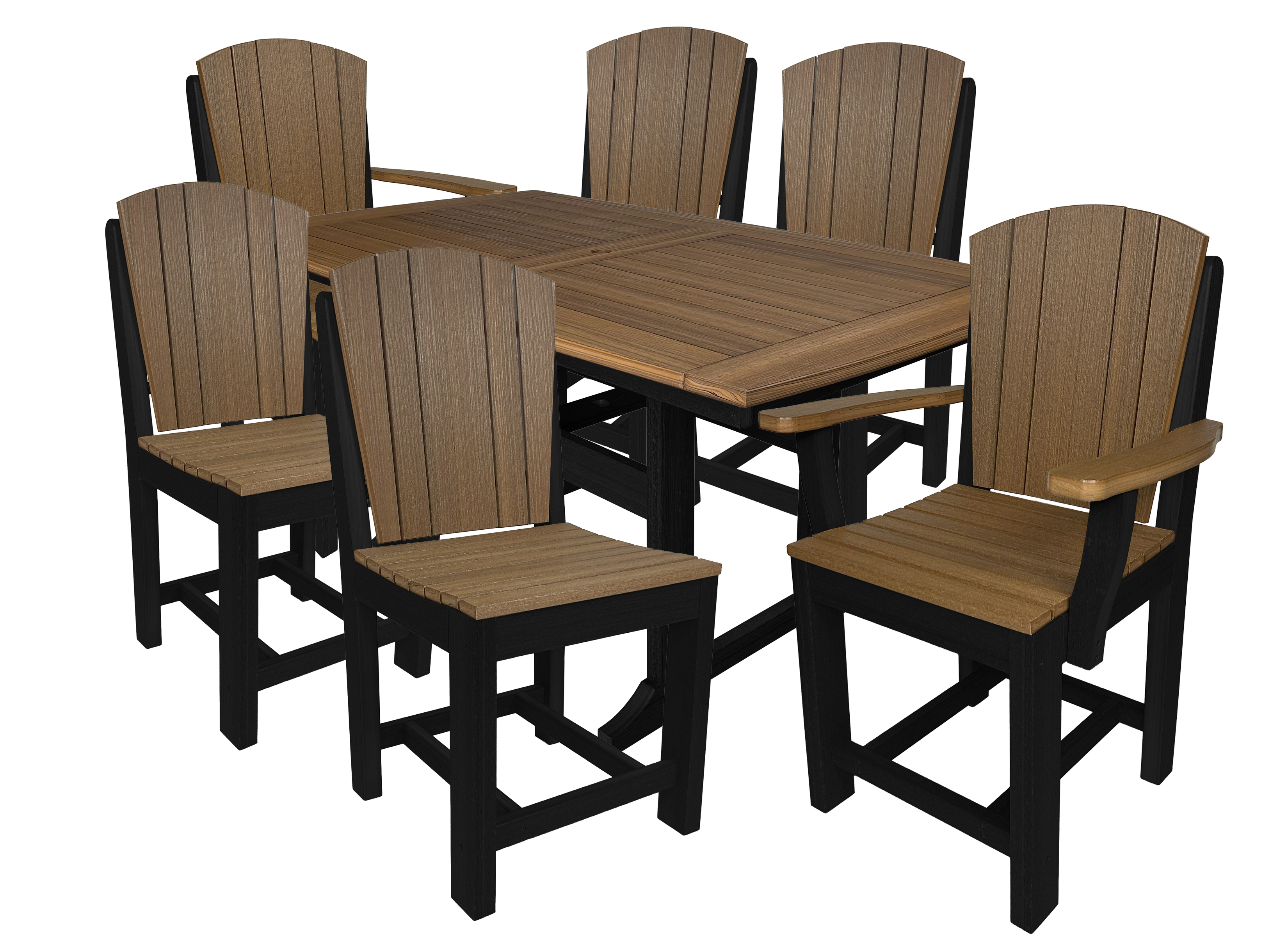 7-Piece Plantation Dining Set With 2 Arm Chairs and 4 Side Chairs