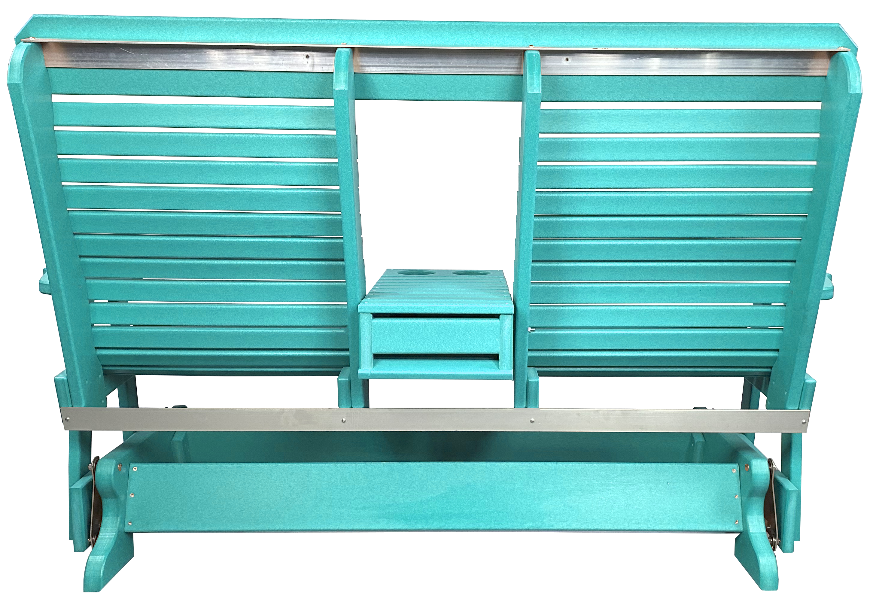 5’ft Rolled Back Loveseat Glider With Fold Down Console