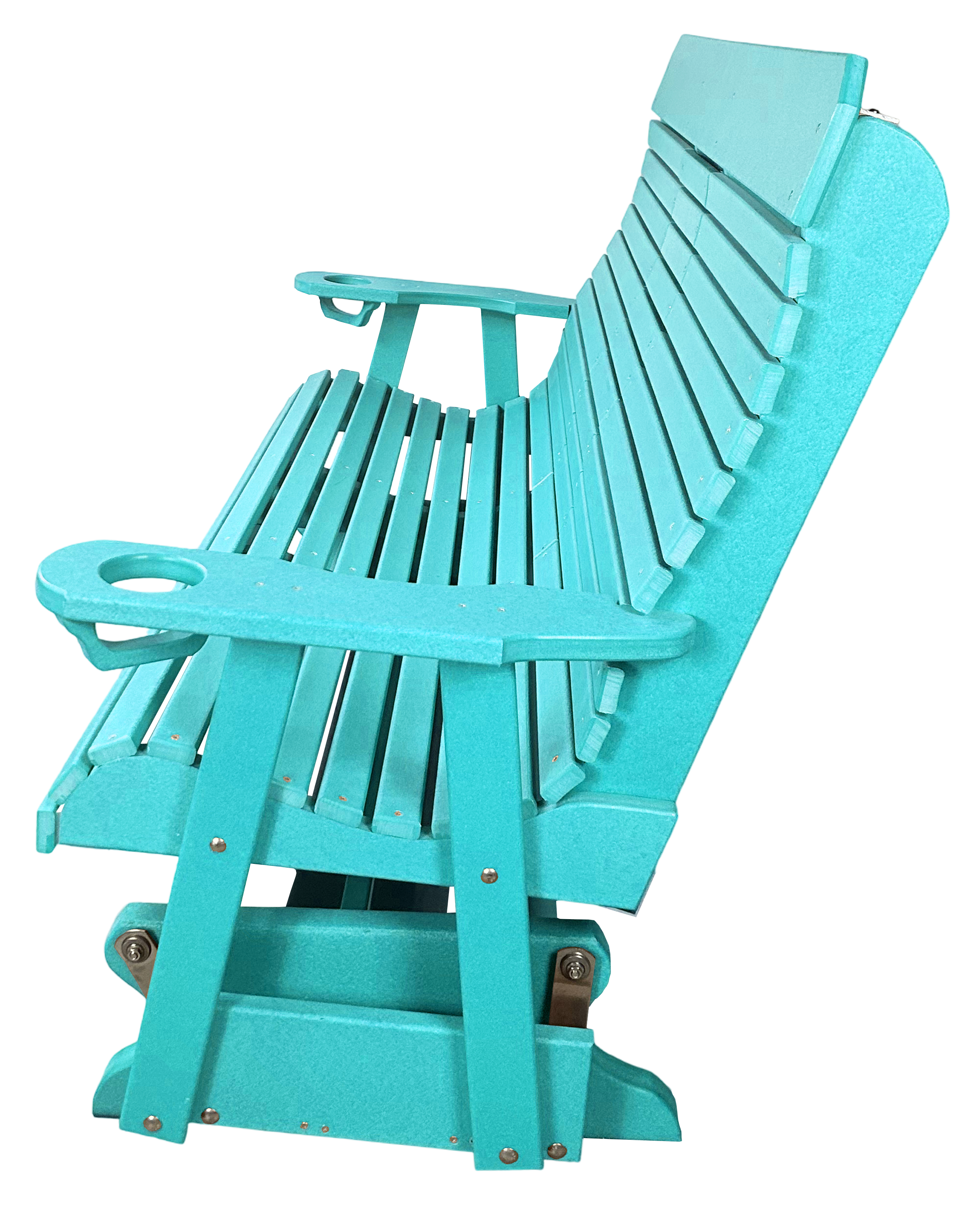 5’ft Rolled Back Loveseat Glider With Fold Down Console