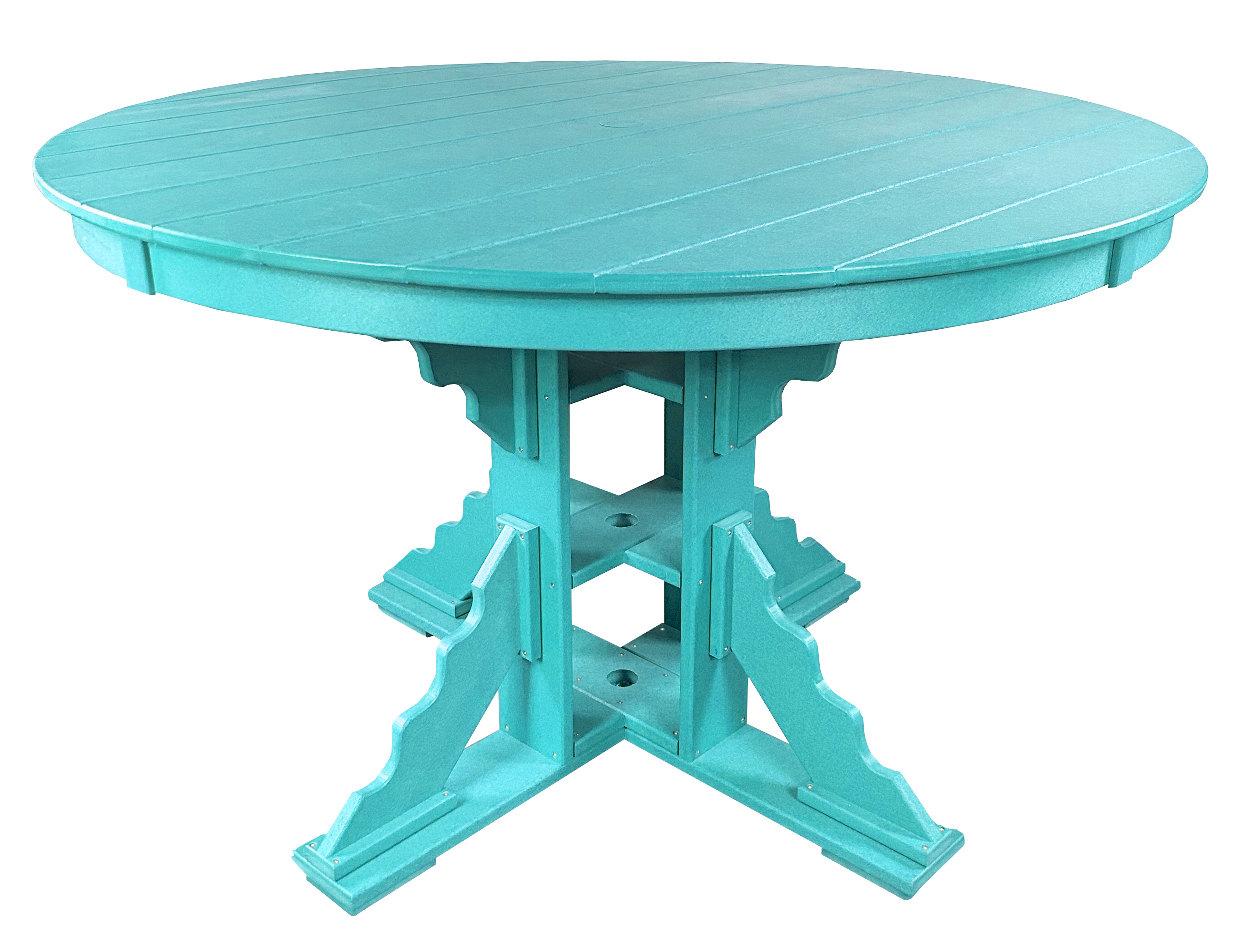 7-Piece 60”rd. Bridgewater Dining Set With Built In Cupholders