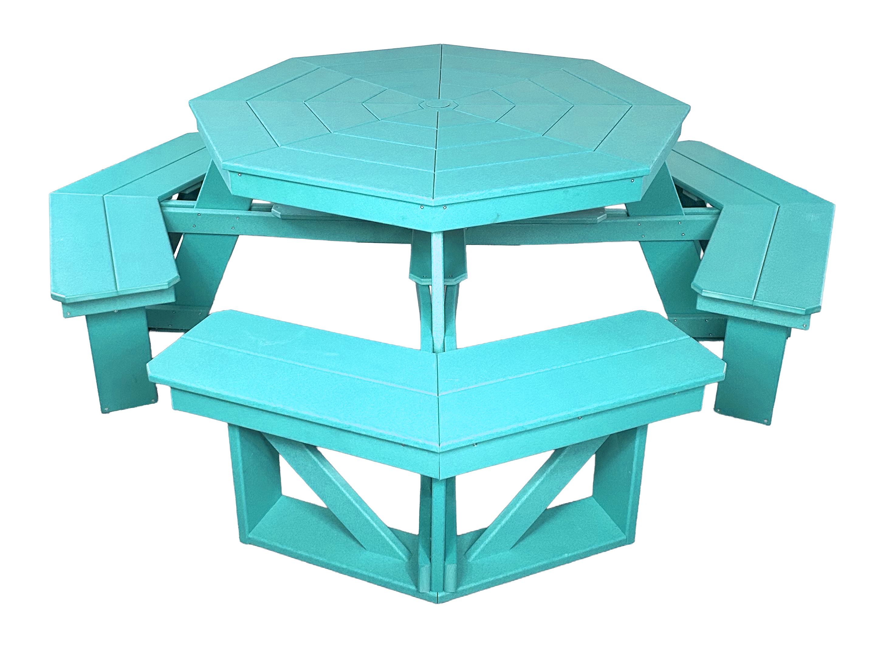 8-Person Hillside Octagon Table With Umbrella Hole & Plug