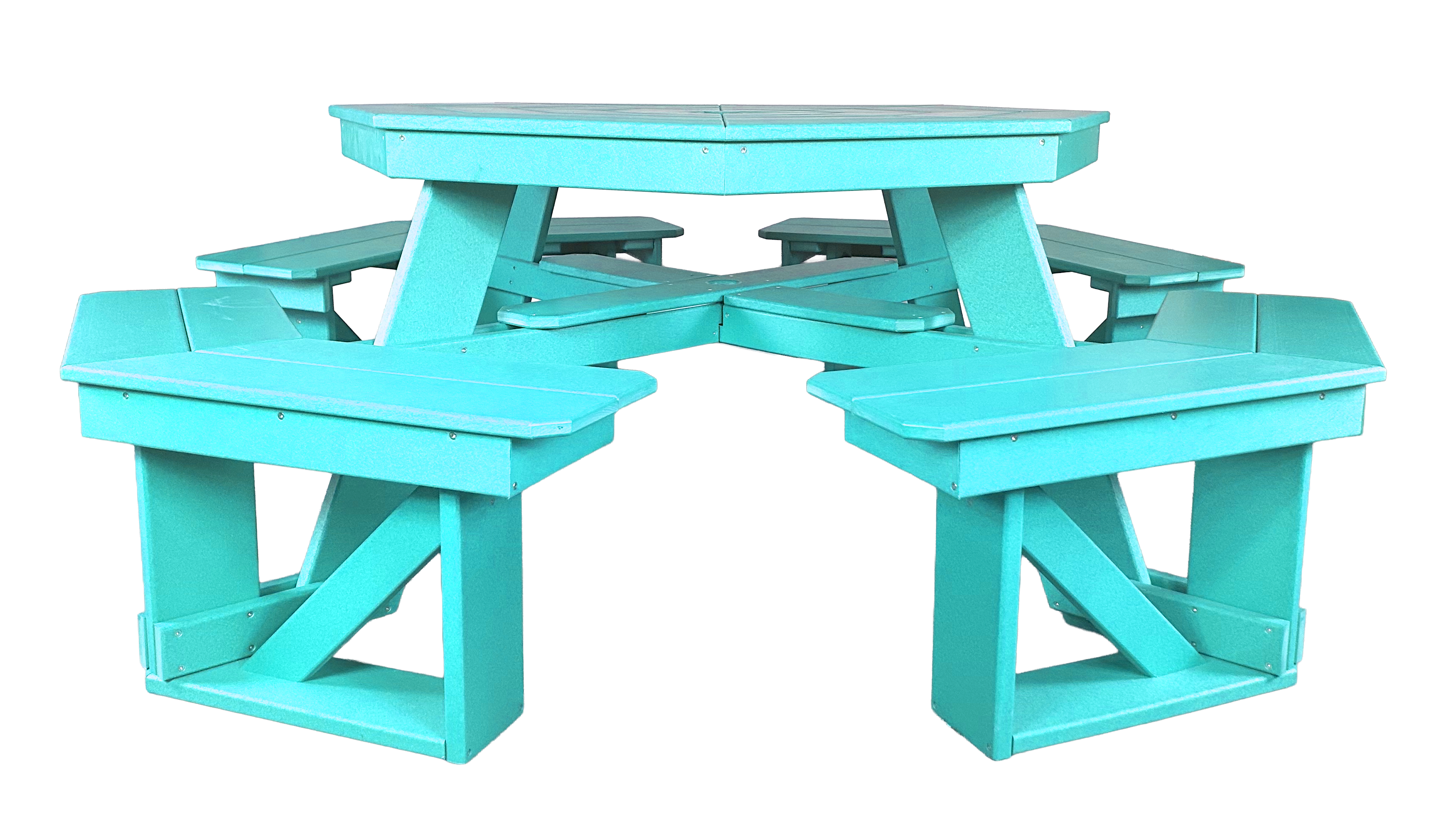 8-Person Hillside Octagon Table With Umbrella Hole & Plug