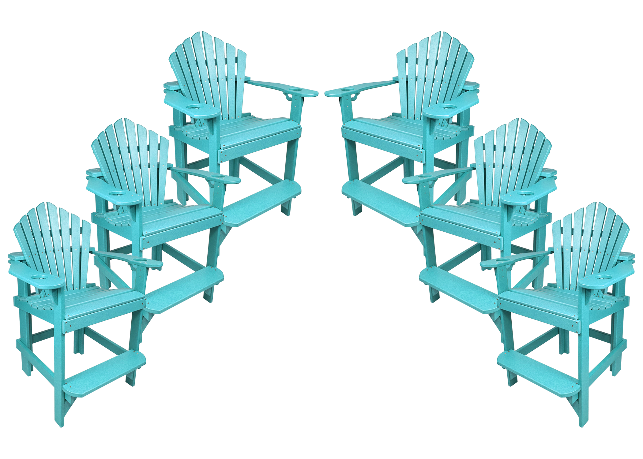 Set of 6 - Bridgewater Counter Chairs With Built In Cupholders