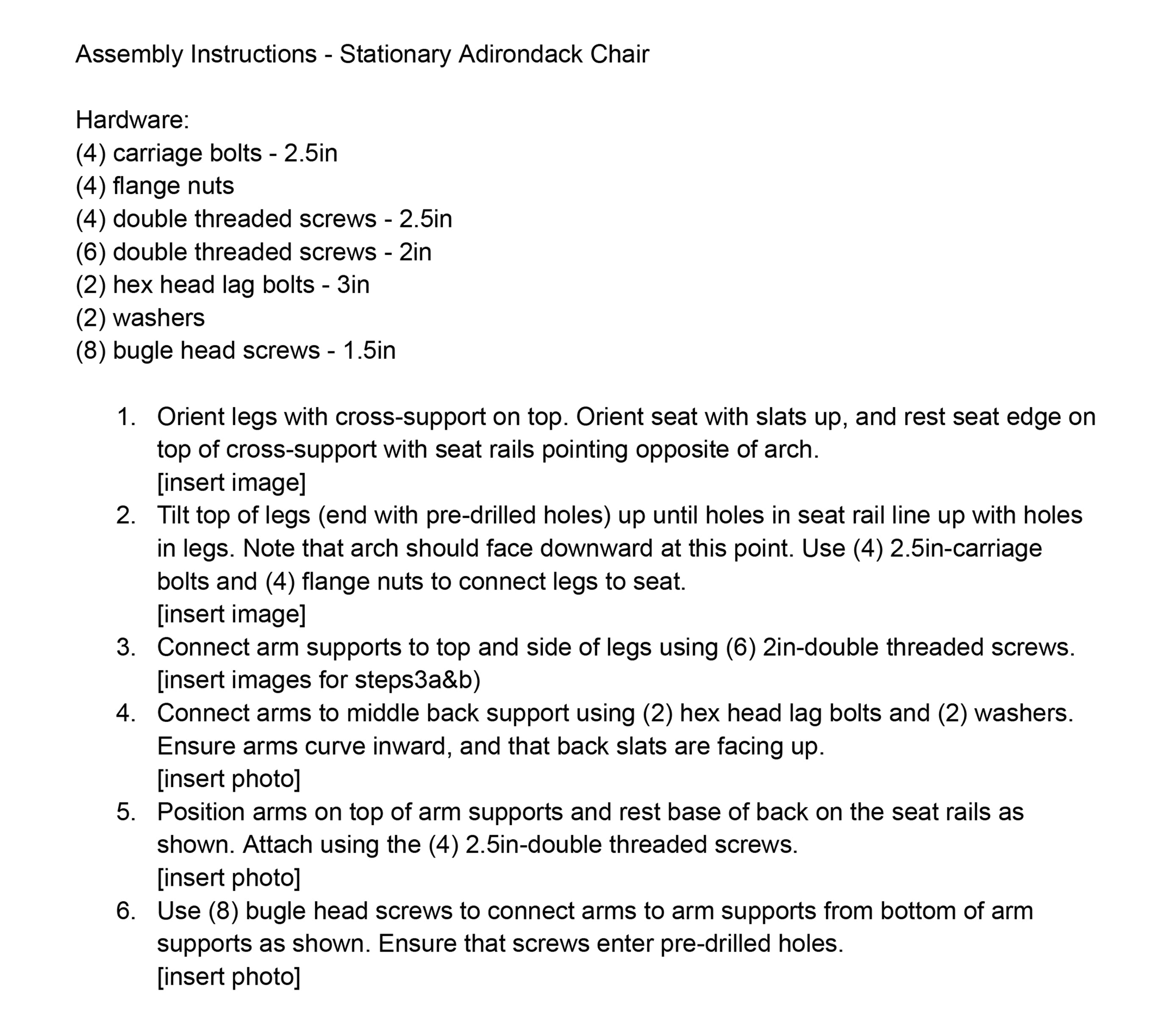 Set of 6 Adirondack Chairs Original King Size