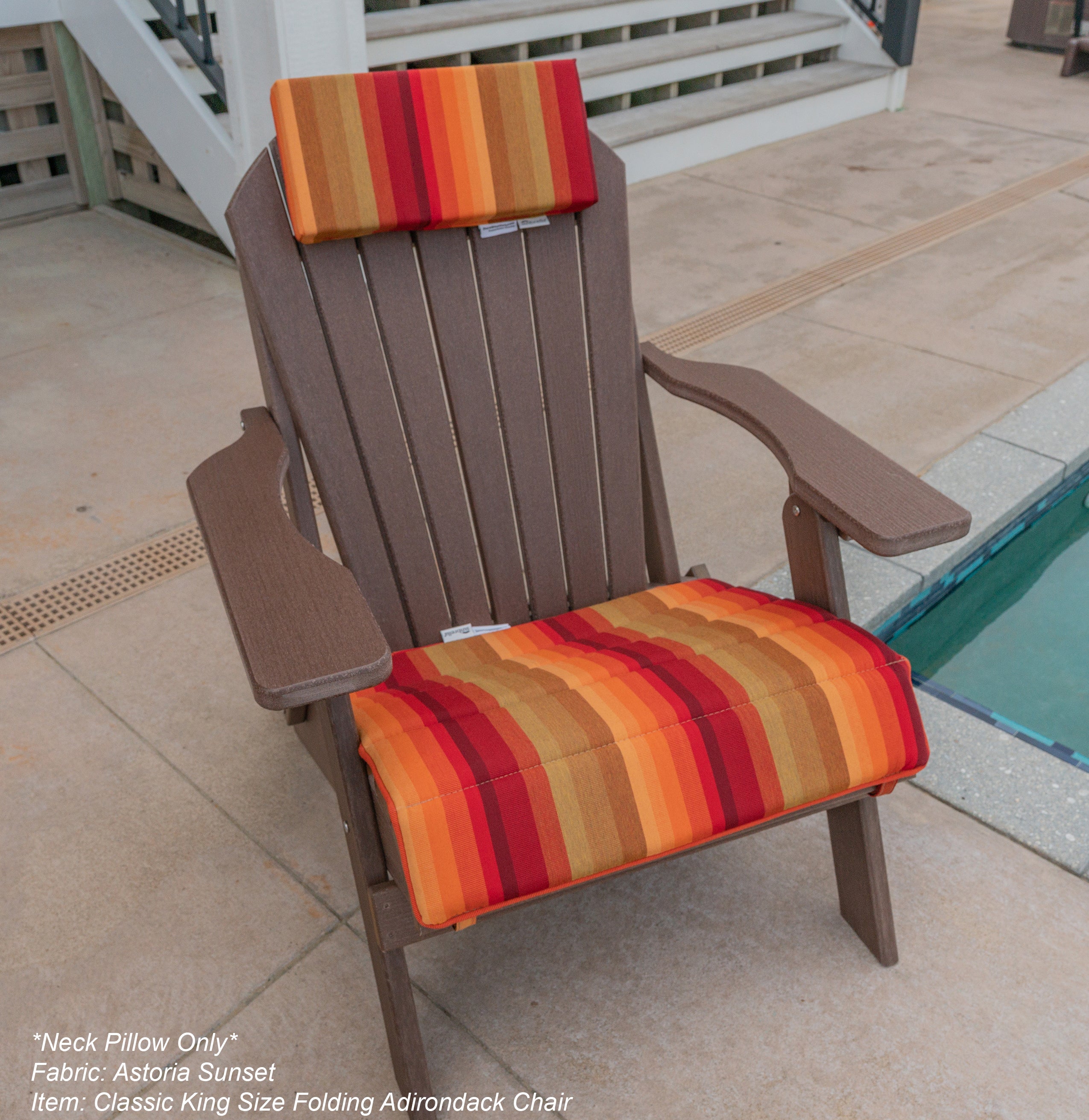 Neck Pillow With Velcro Ties in Sunbrella® Fabric (18 Colors Options!)