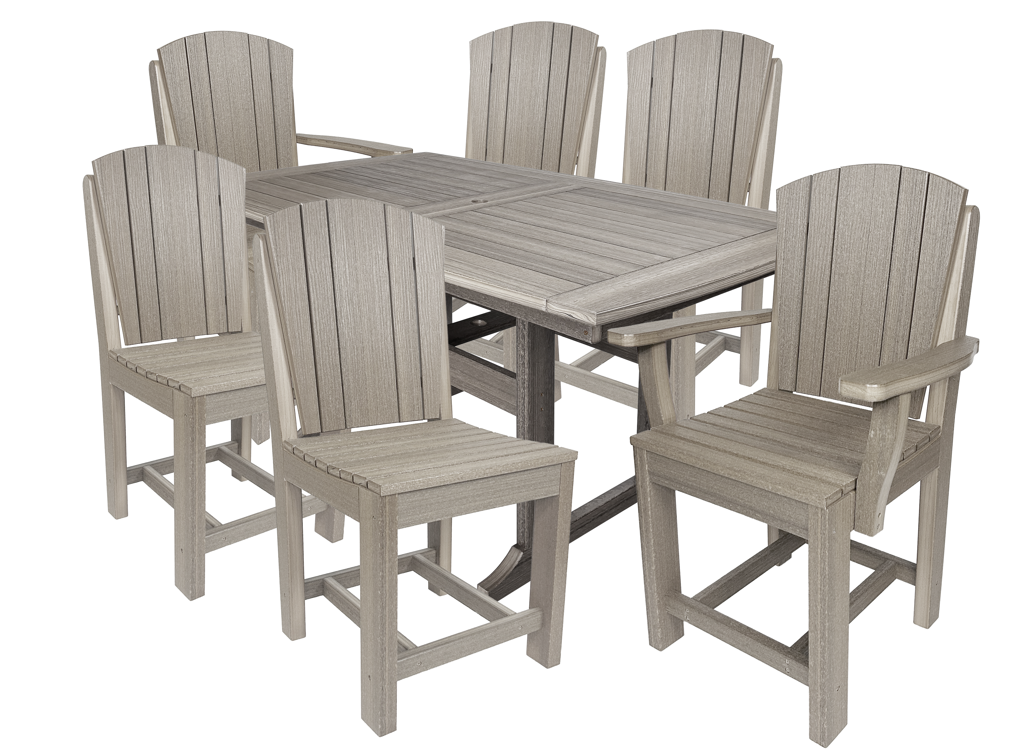 7-Piece Plantation Dining Set With 2 Arm Chairs and 4 Side Chairs