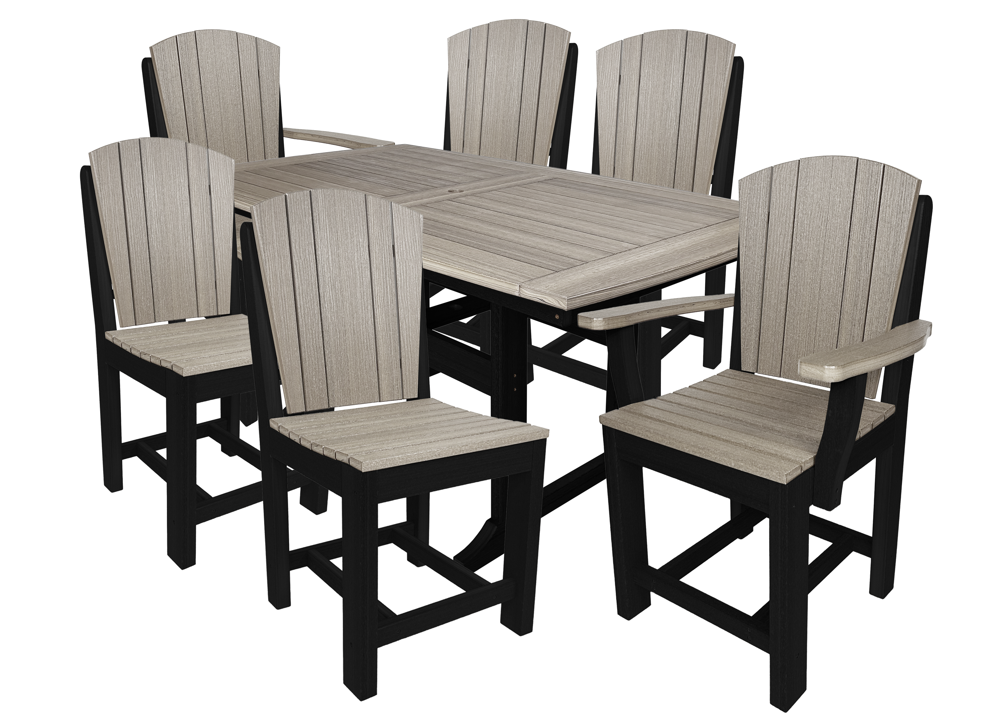 7-Piece Plantation Dining Set With 2 Arm Chairs and 4 Side Chairs