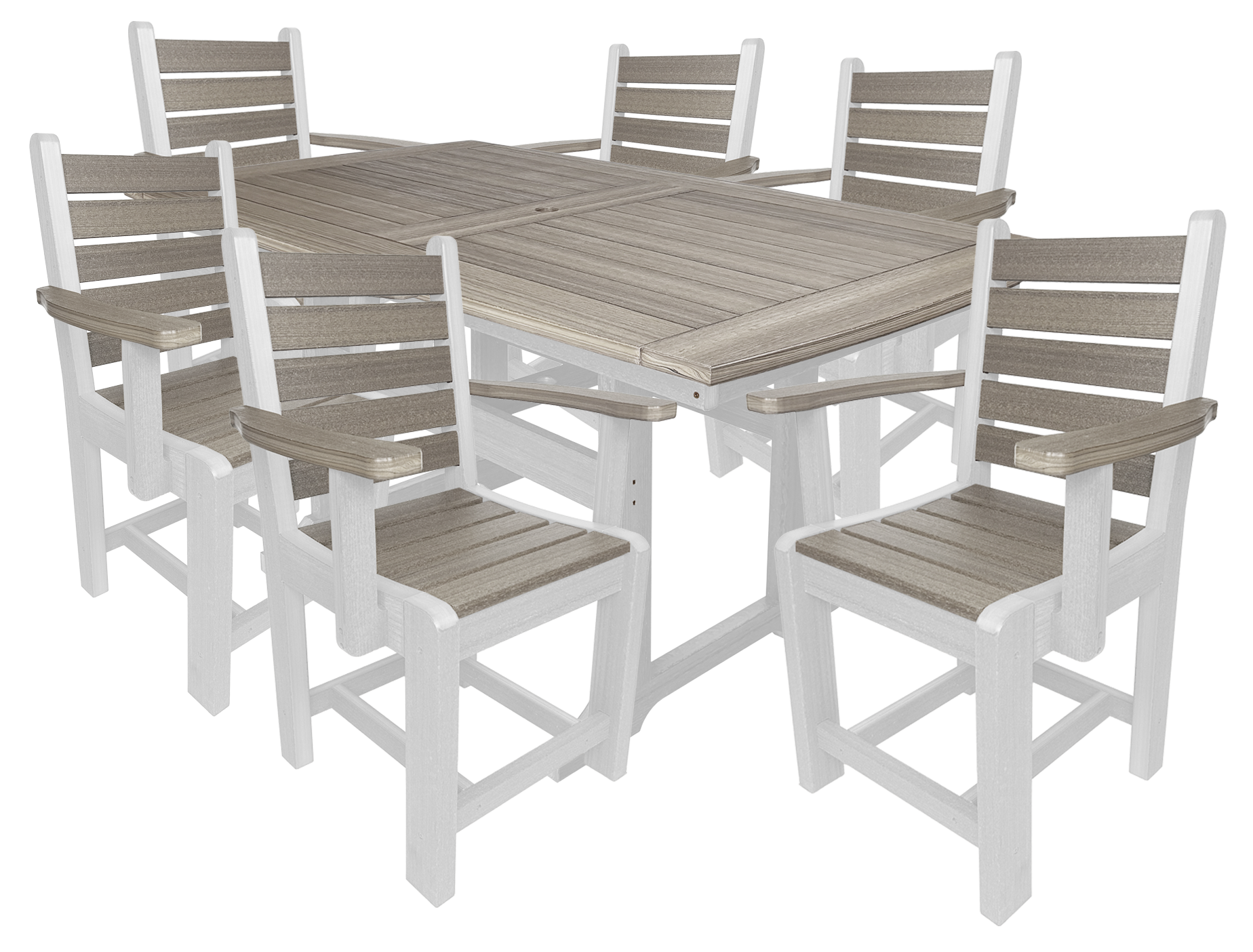 Ovation 7-Piece Dining Set (6) Arm Chairs