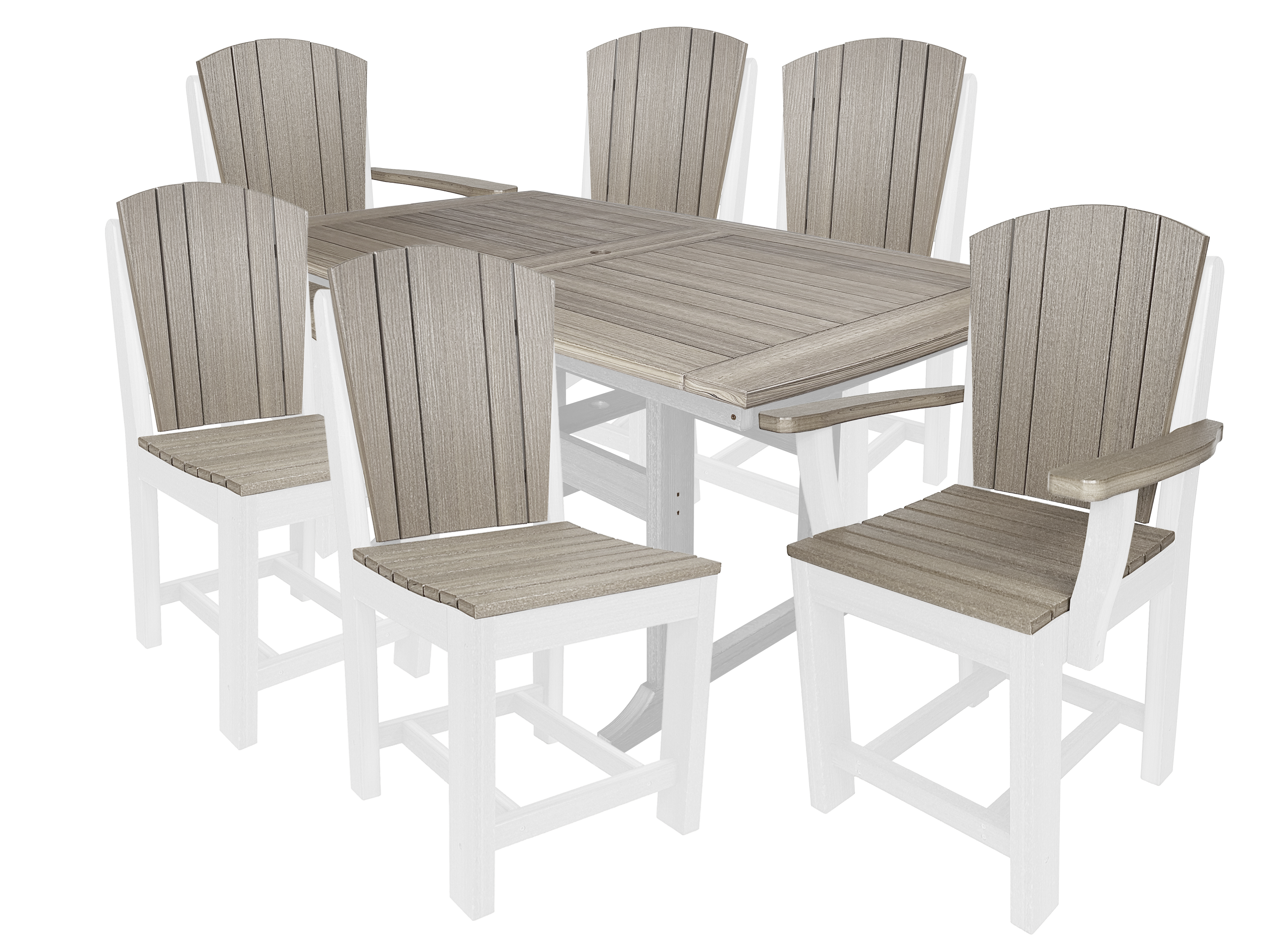 7-Piece Plantation Dining Set With 2 Arm Chairs and 4 Side Chairs