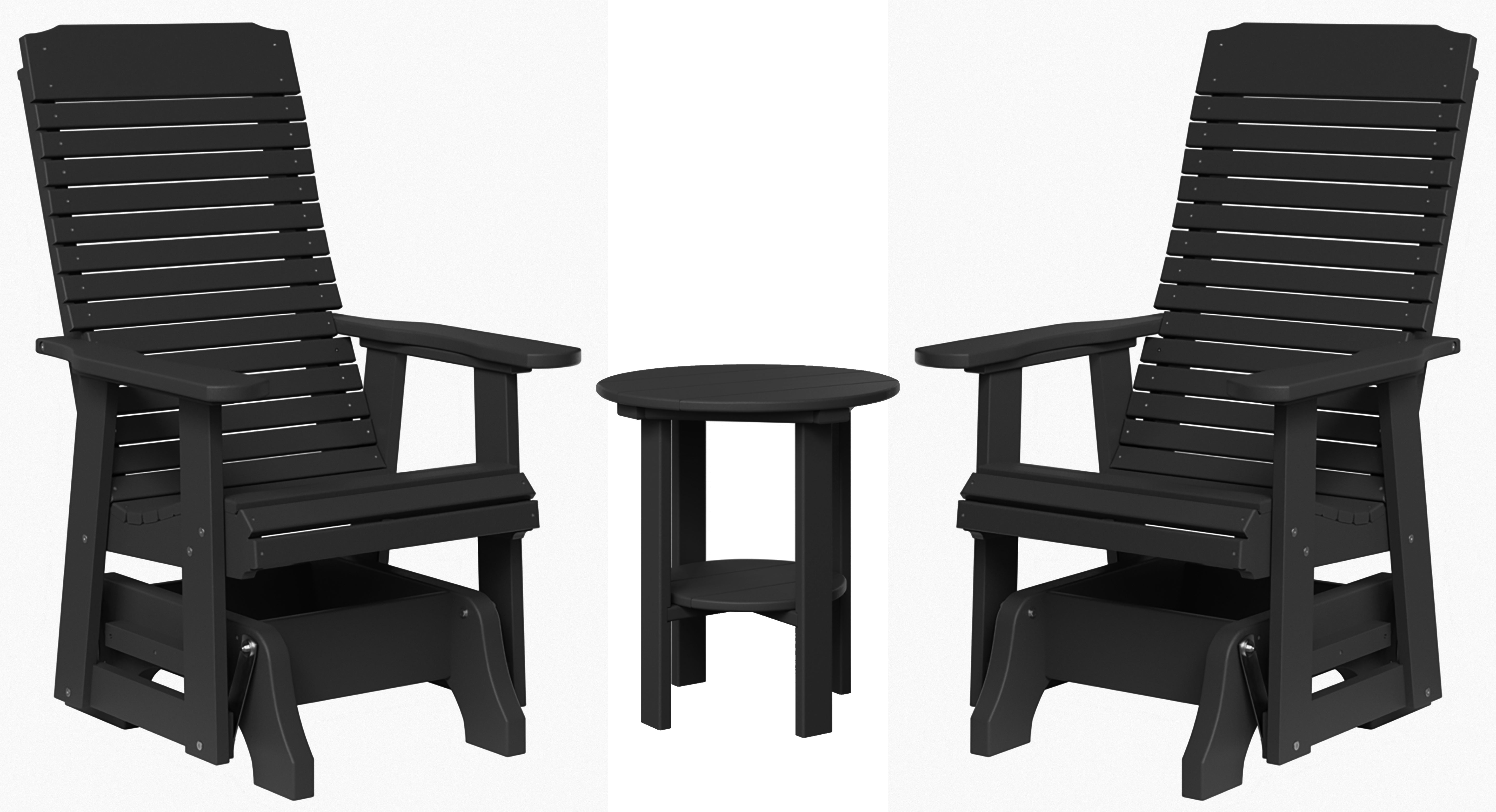 Traditional Single Gliders and Two Tier End Table - New