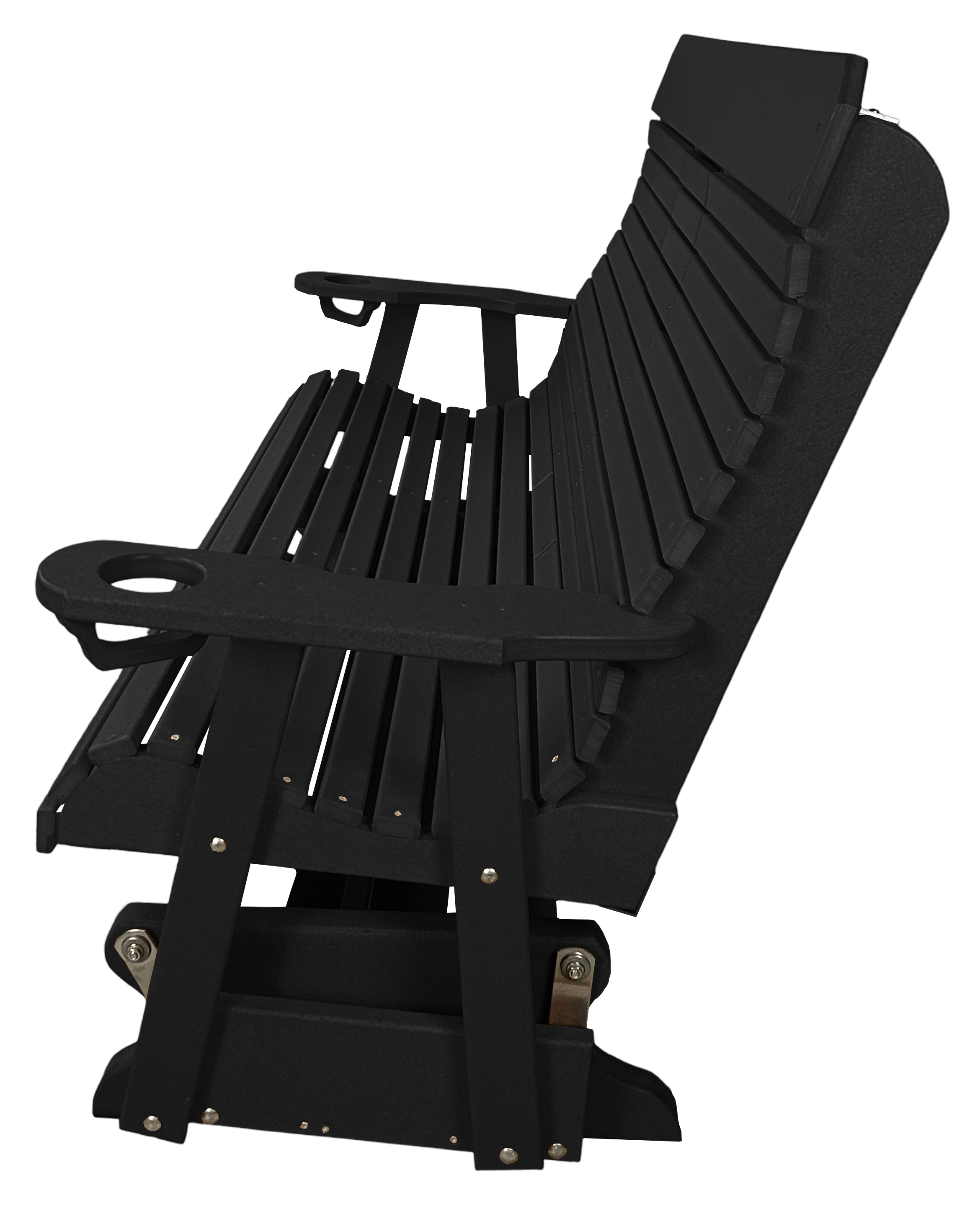 5’ft Rolled Back Loveseat Glider With Fold Down Console