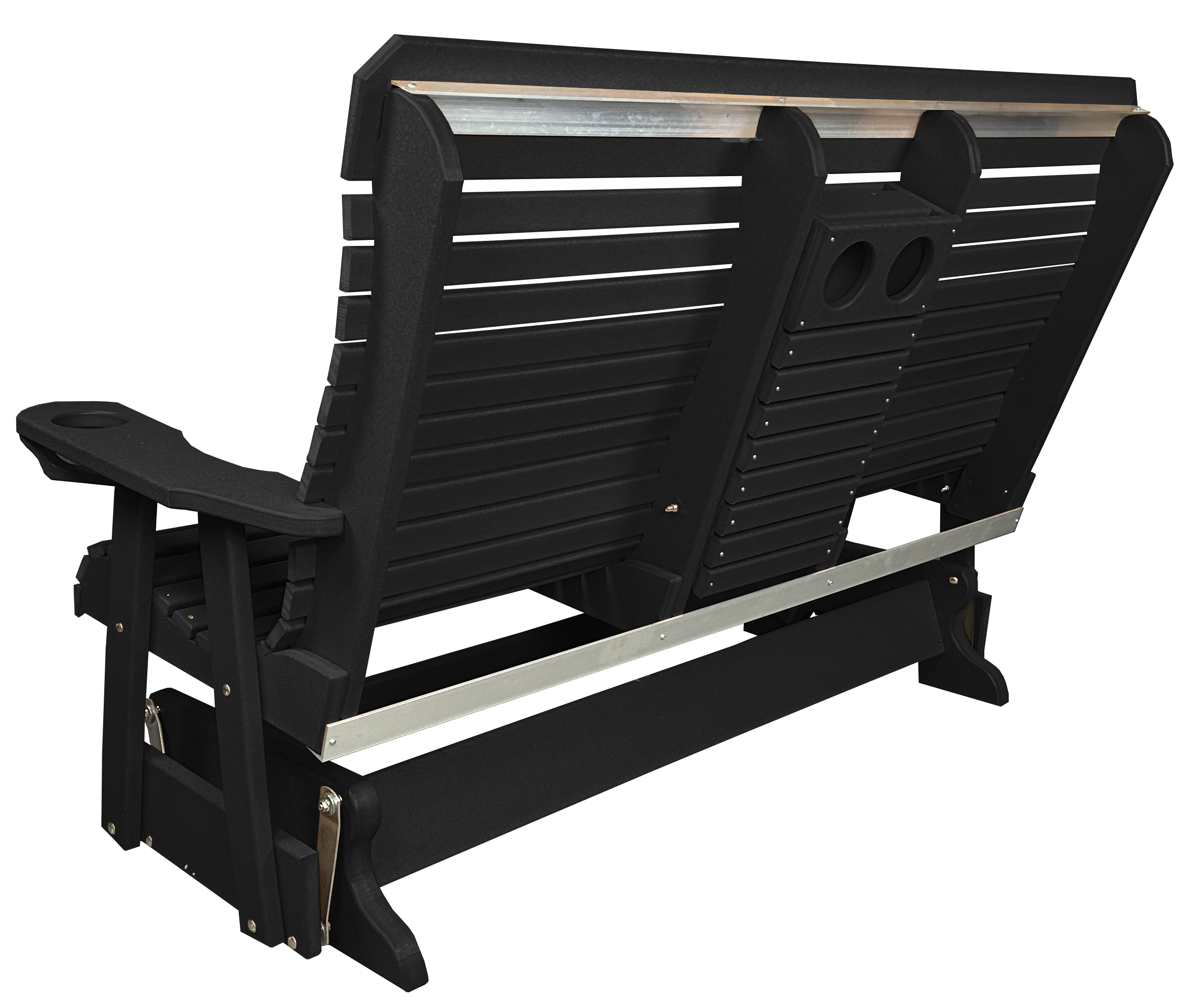 5’ft Rolled Back Loveseat Glider With Fold Down Console