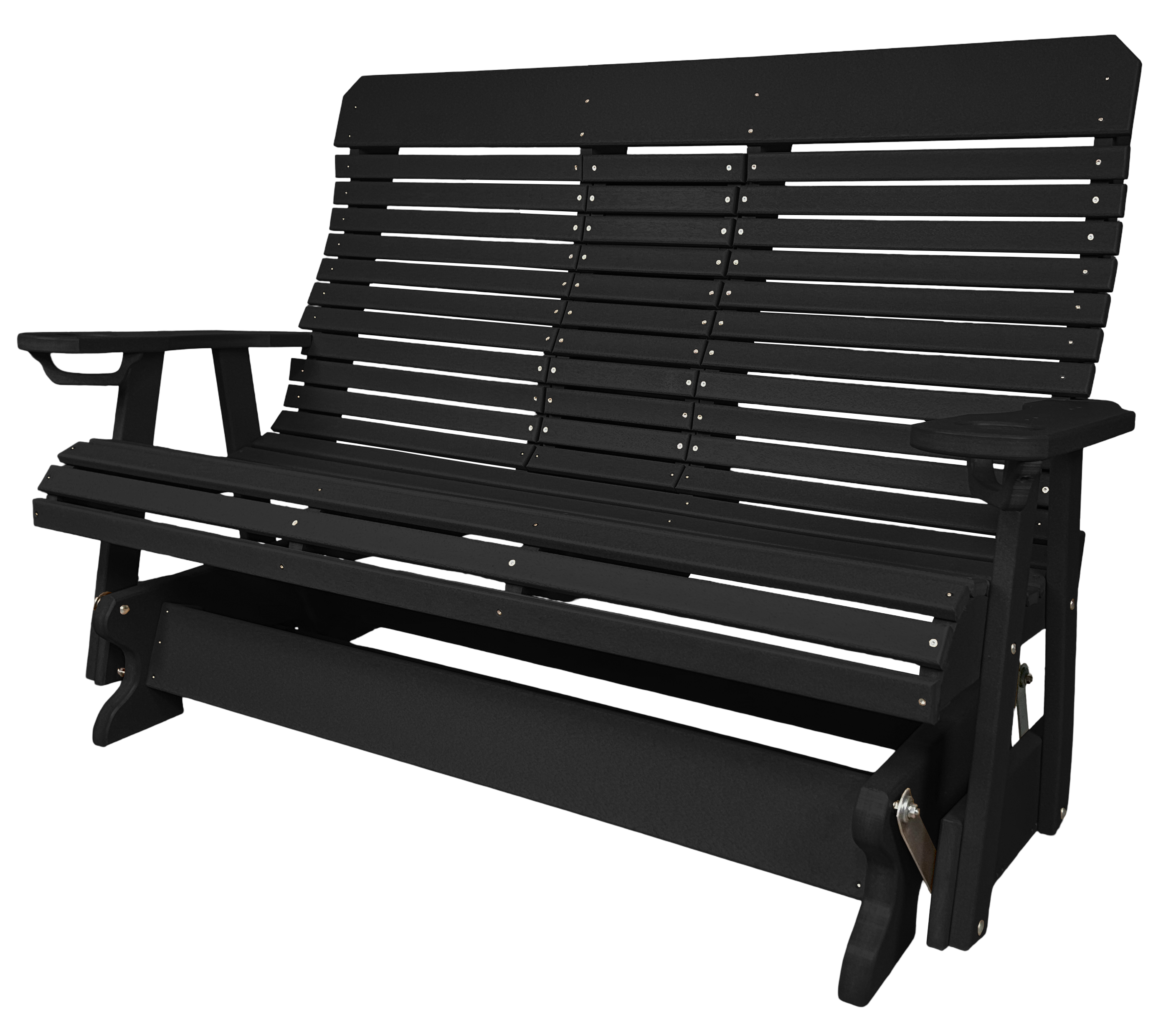 5’ft Rolled Back Loveseat Glider With Fold Down Console