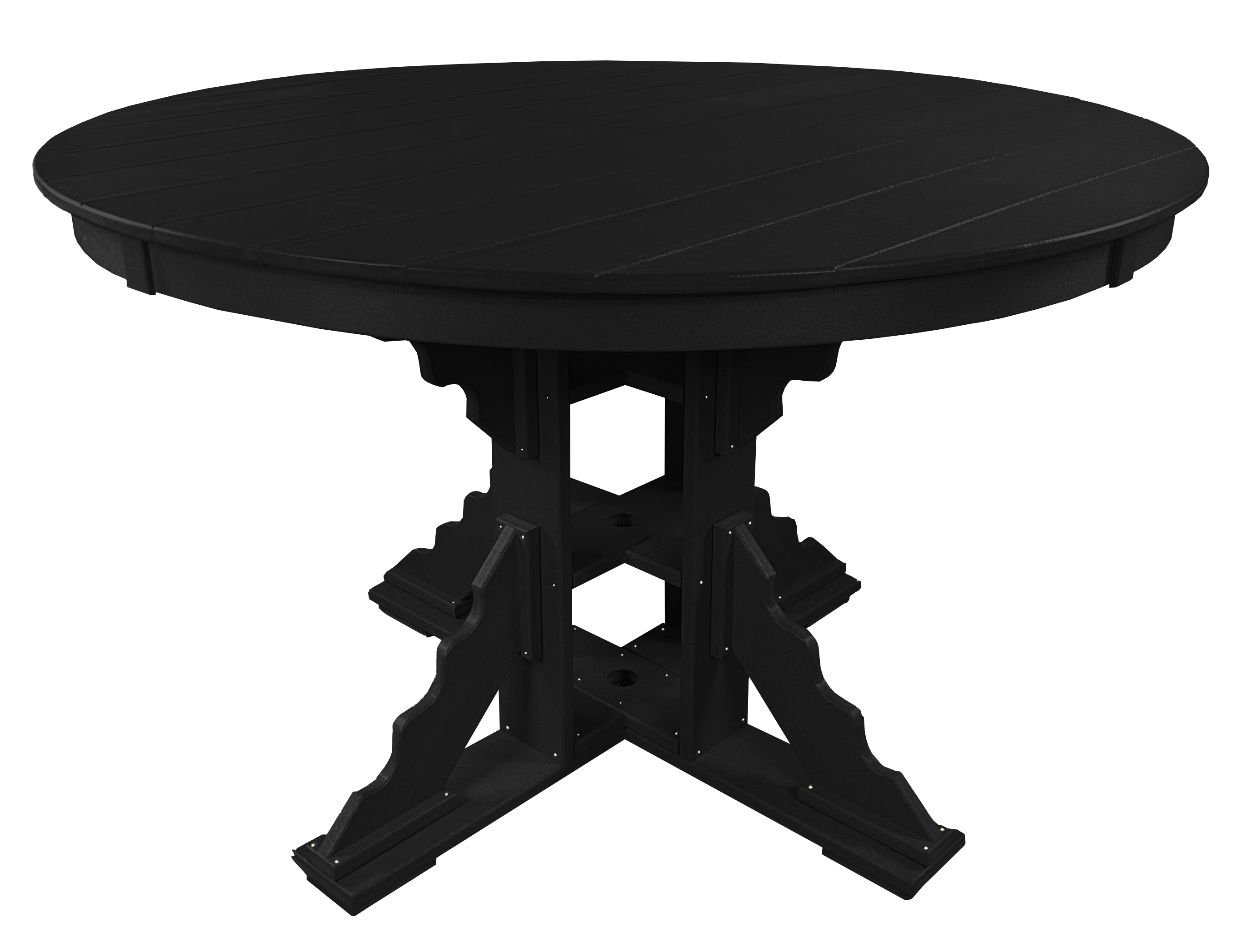 7-Piece 60”rd. Bridgewater Dining Set With Built In Cupholders