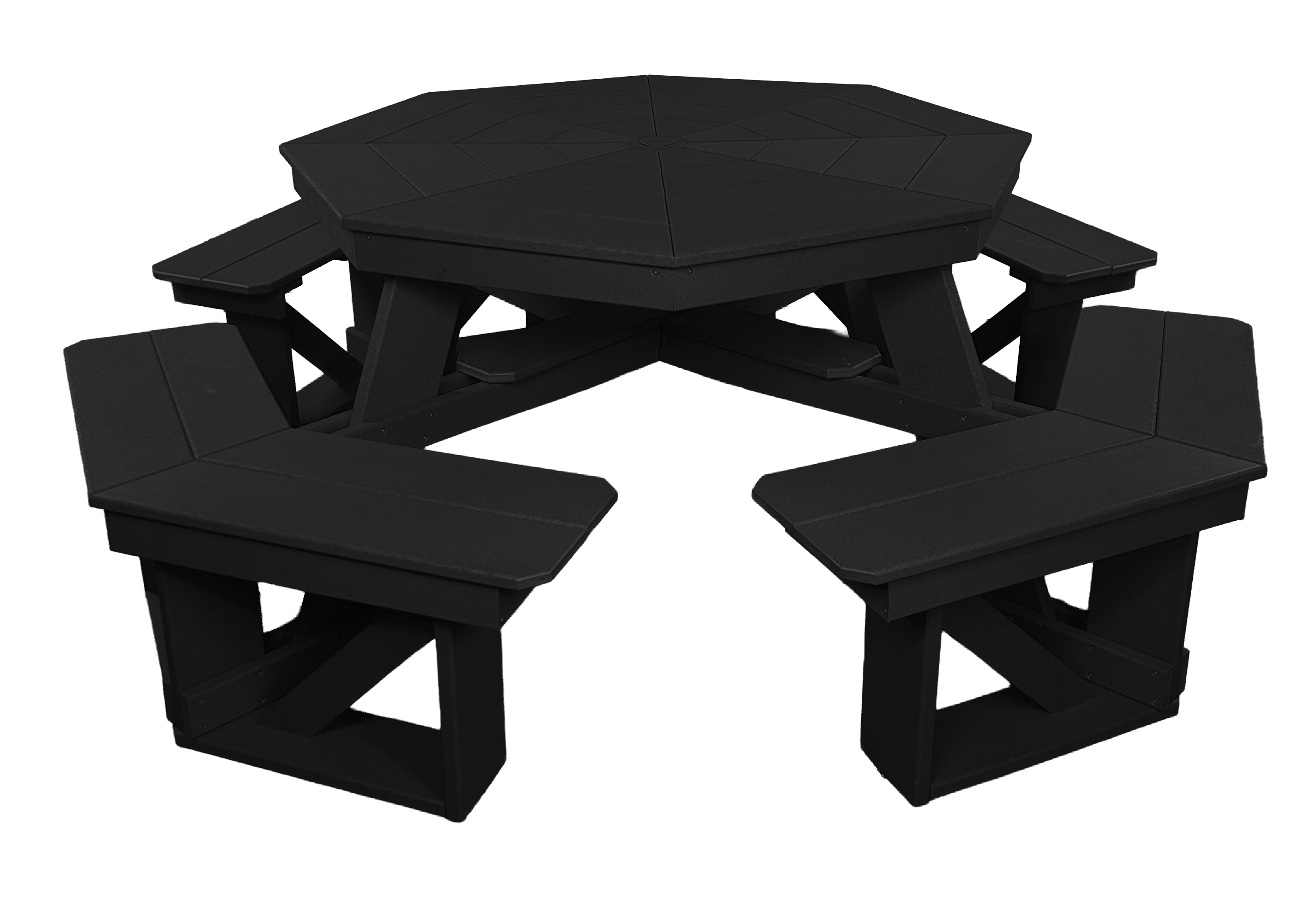 8-Person Hillside Octagon Table With Umbrella Hole & Plug