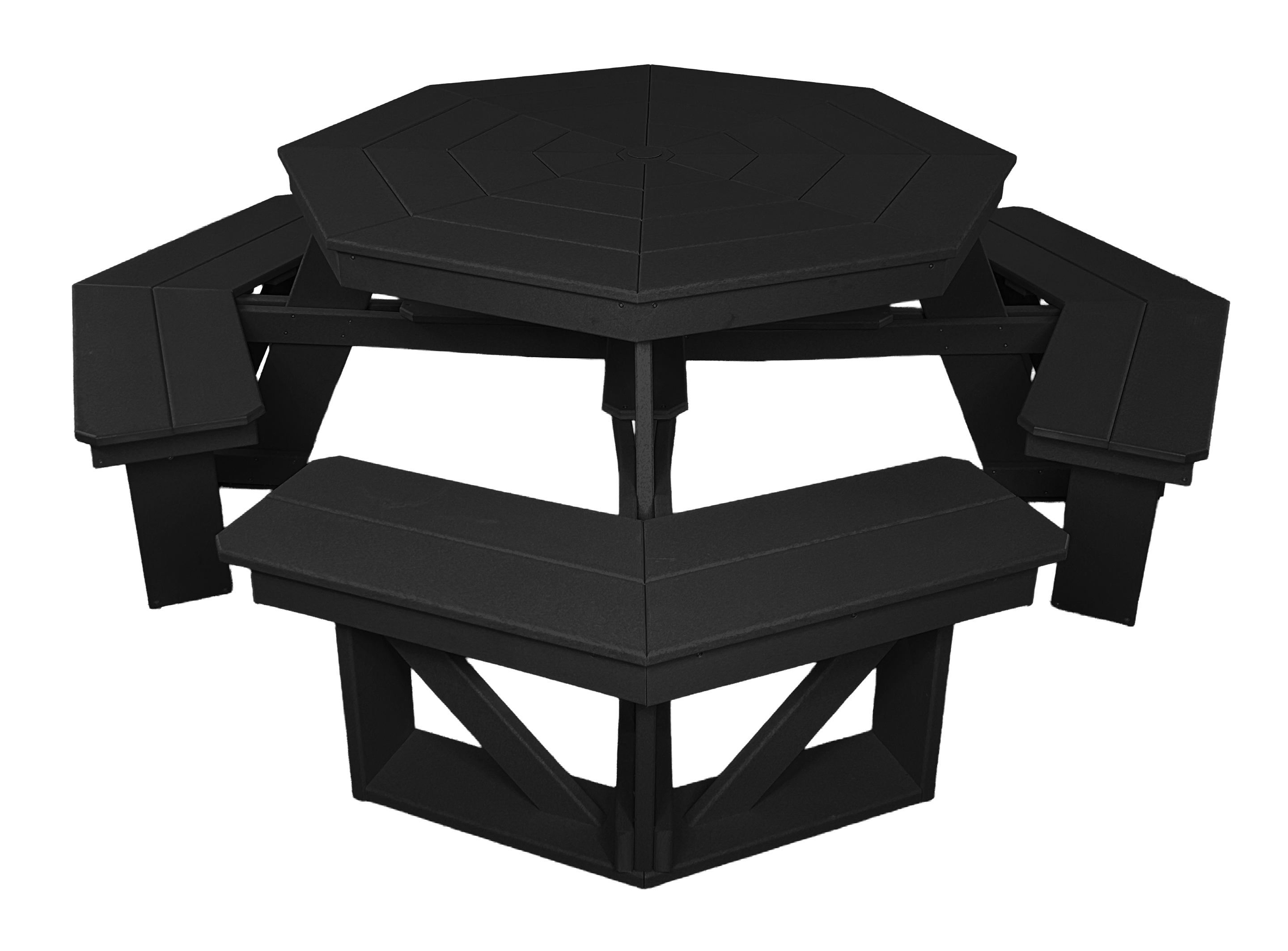 8-Person Hillside Octagon Table With Umbrella Hole & Plug