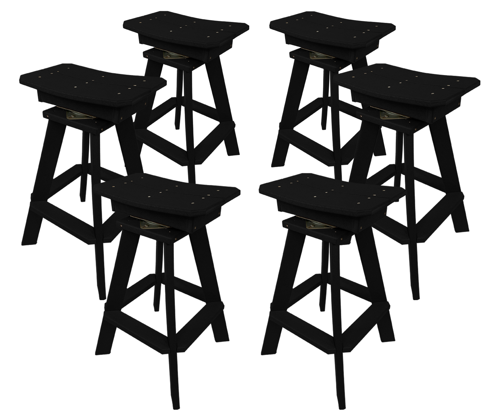 Set of 6 - Swivel Saddle Bar Stools