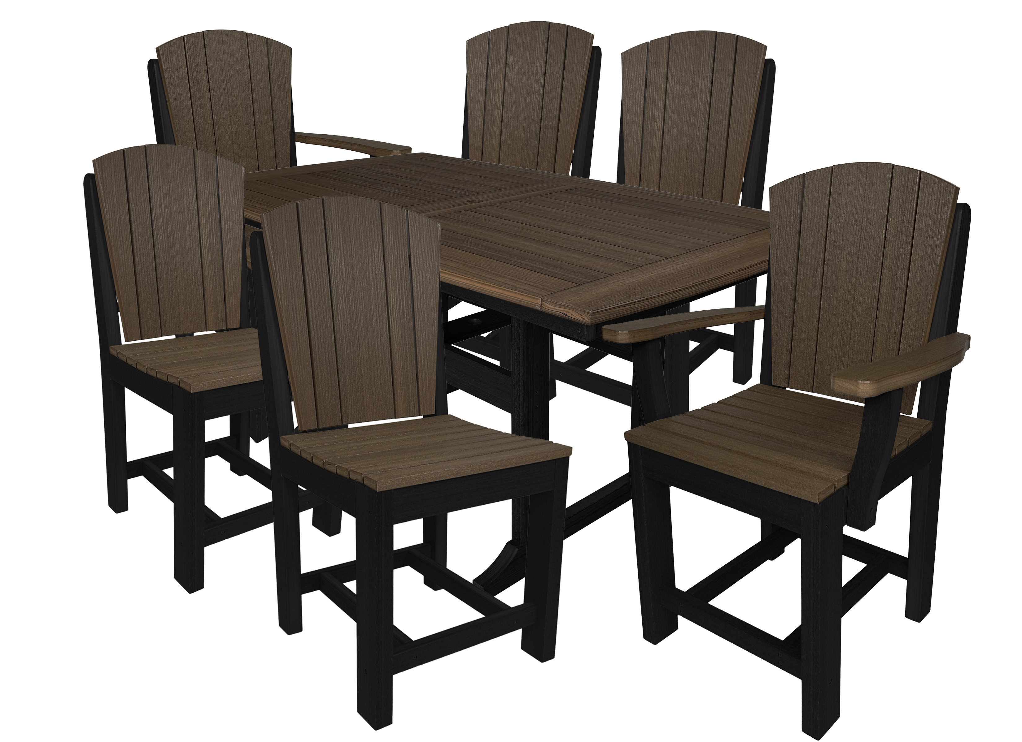 7-Piece Plantation Dining Set With 2 Arm Chairs and 4 Side Chairs