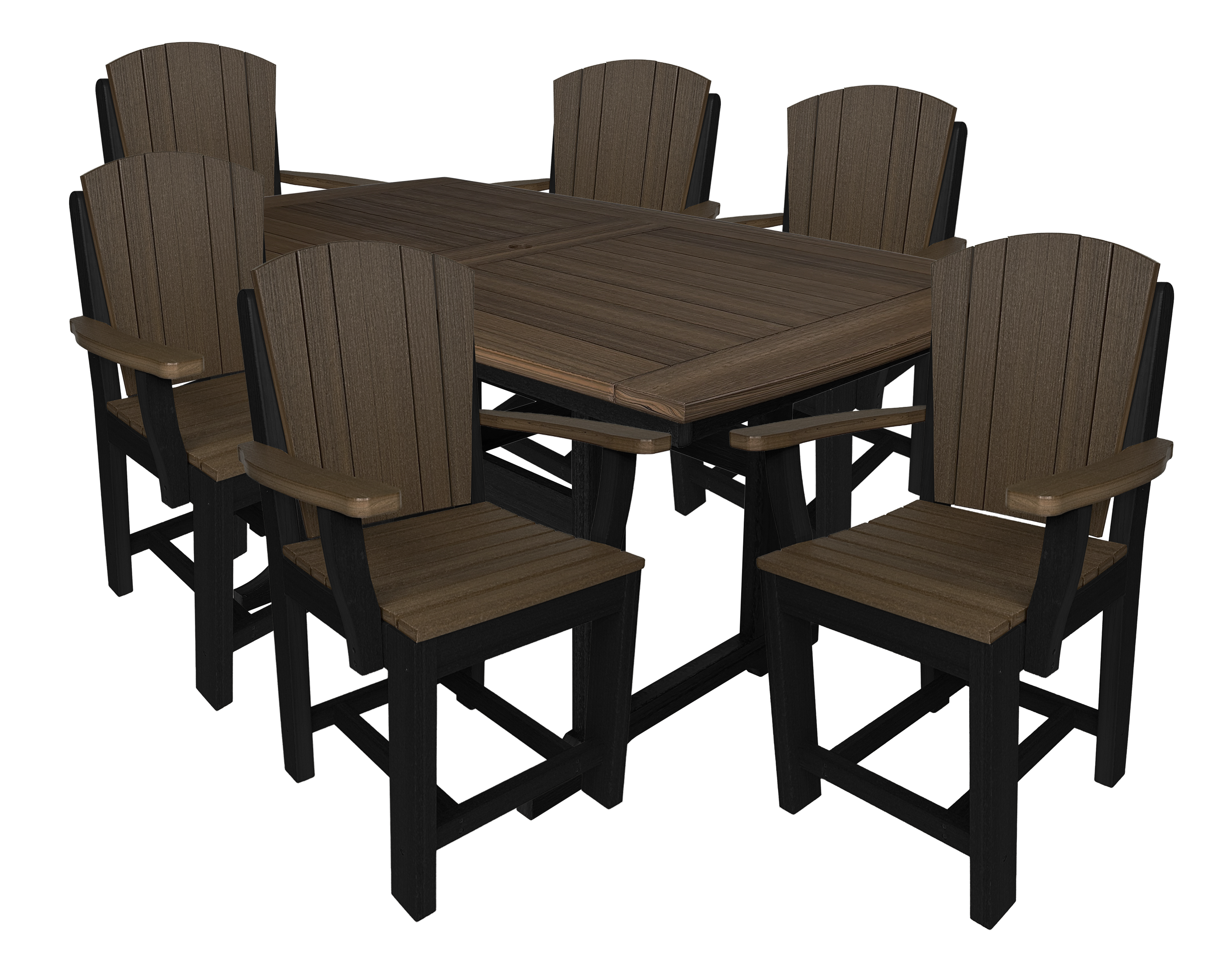 7-Piece Plantation Dining Set With 6 Arm Chairs