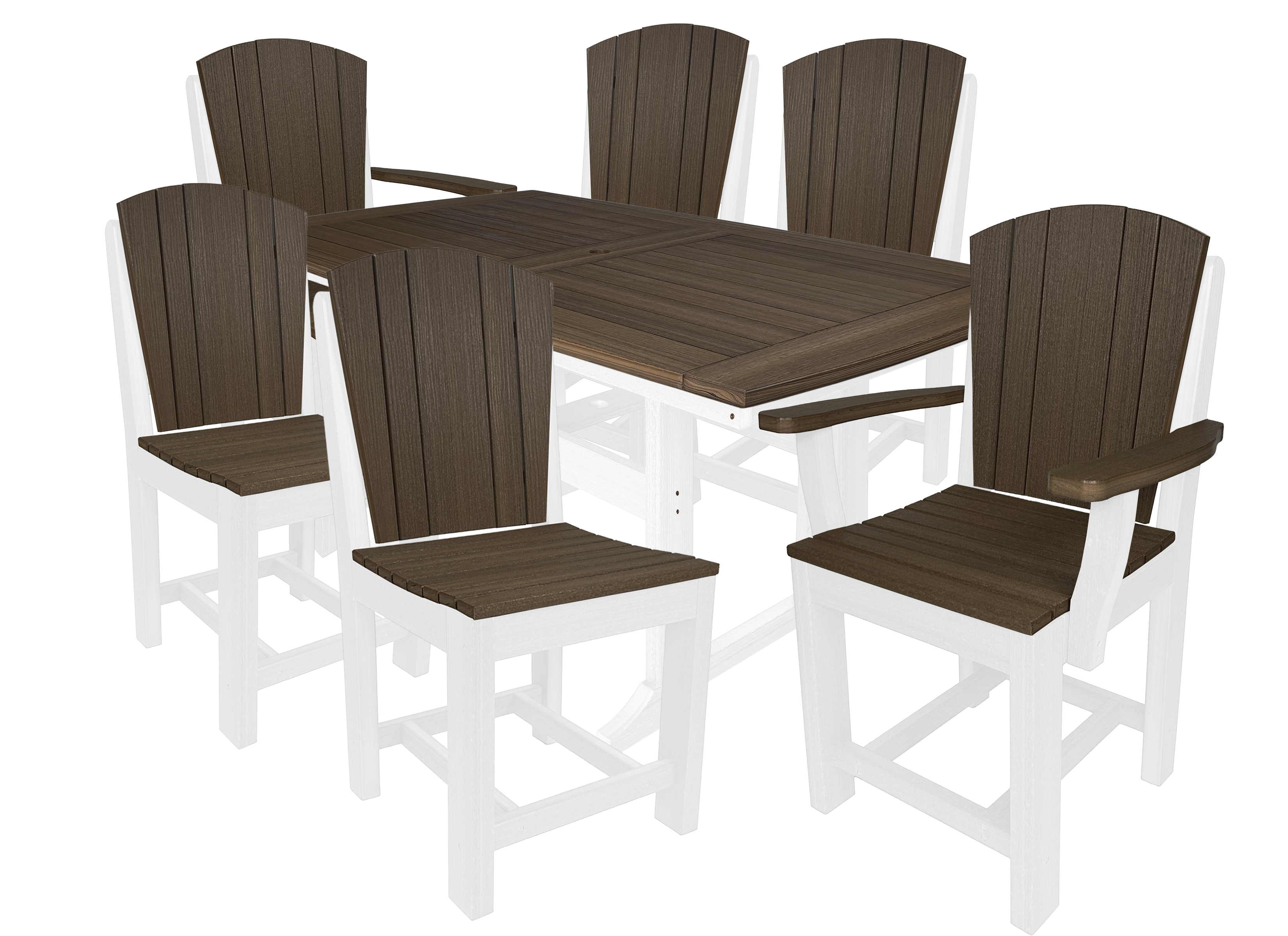 7-Piece Plantation Dining Set With 2 Arm Chairs and 4 Side Chairs
