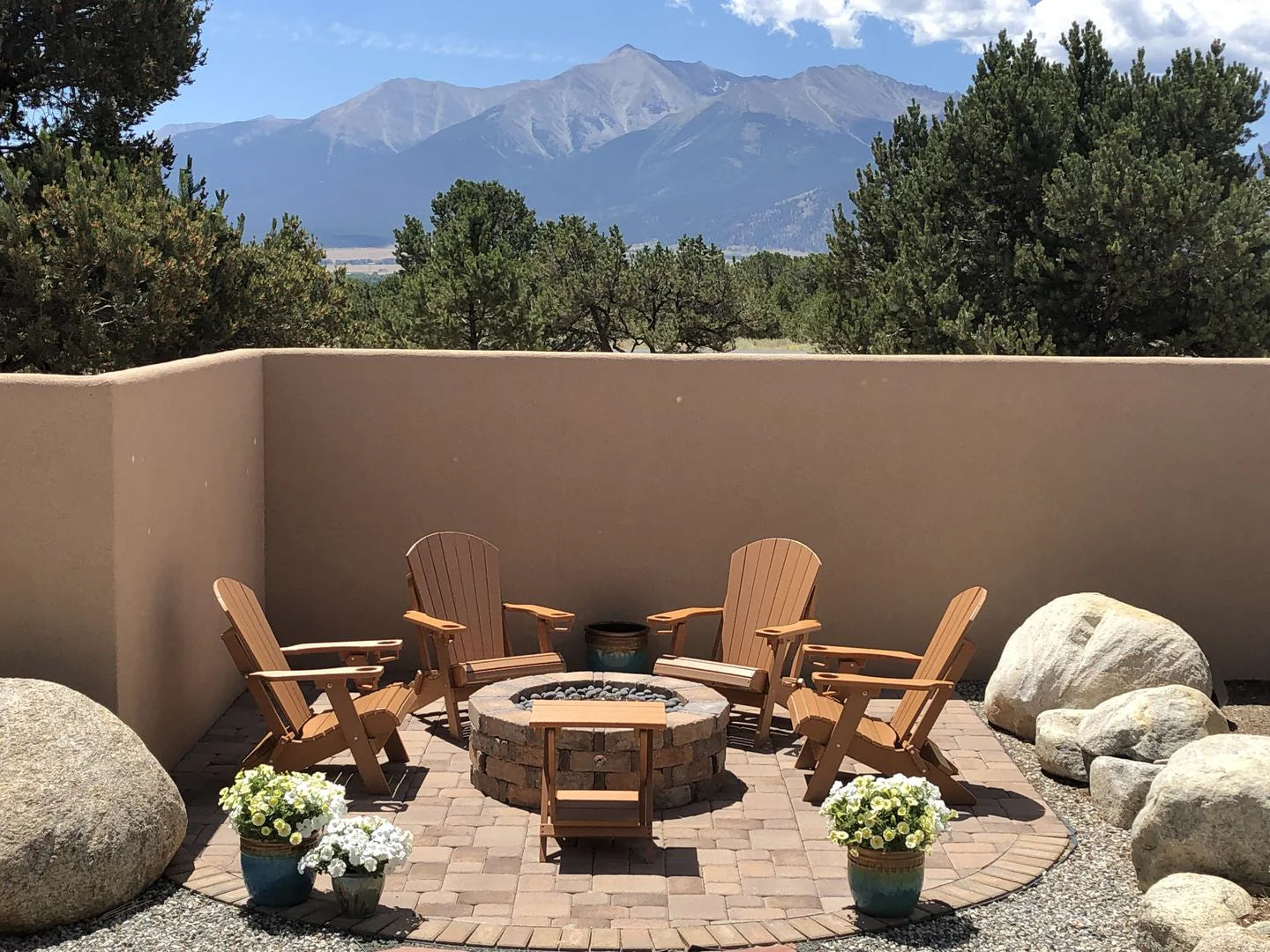 DuraWeather Poly® Premium King Size Folding Adirondack Chair with Built-in Cup Holders