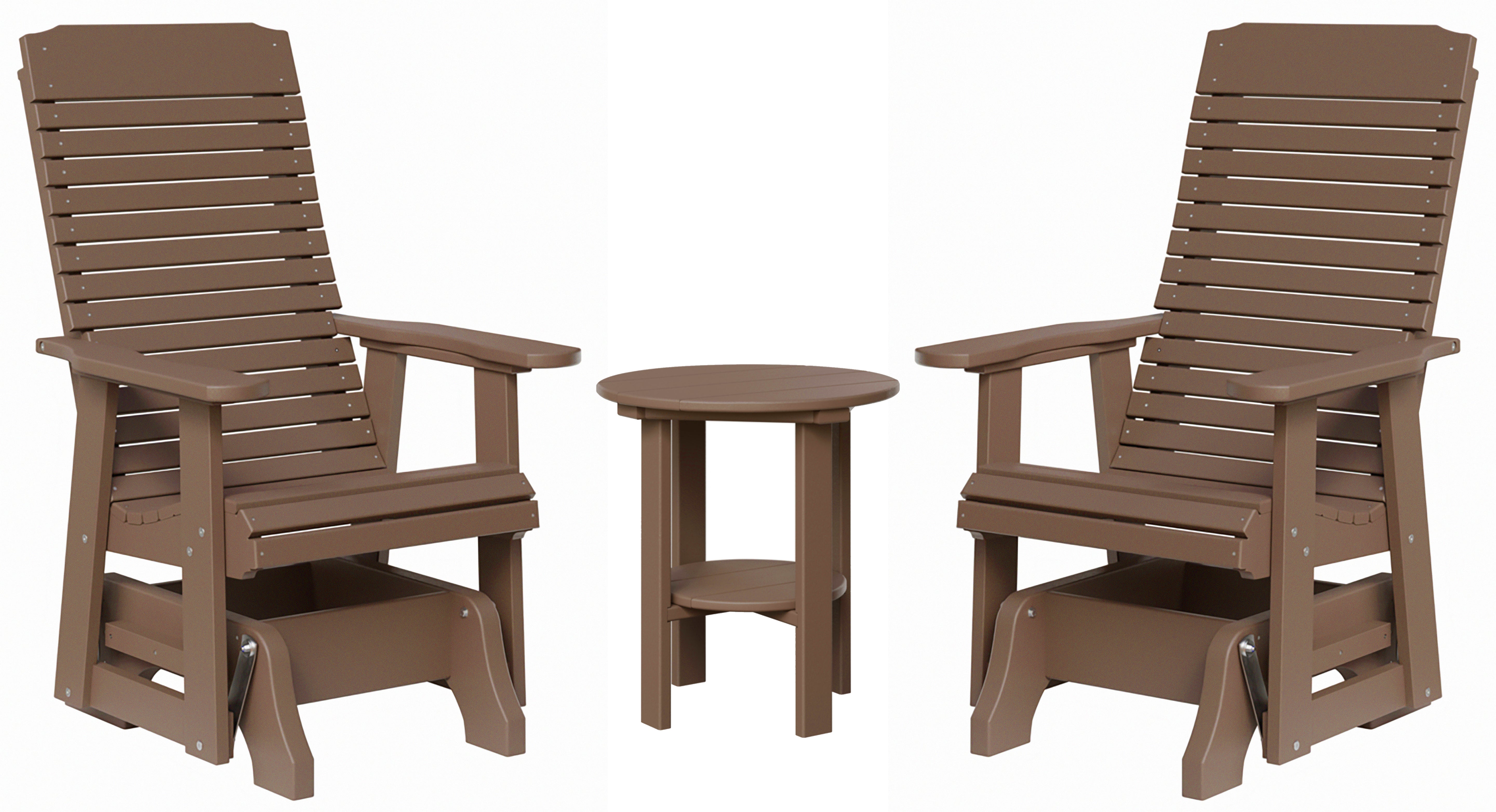 Traditional Single Gliders and Two Tier End Table - New