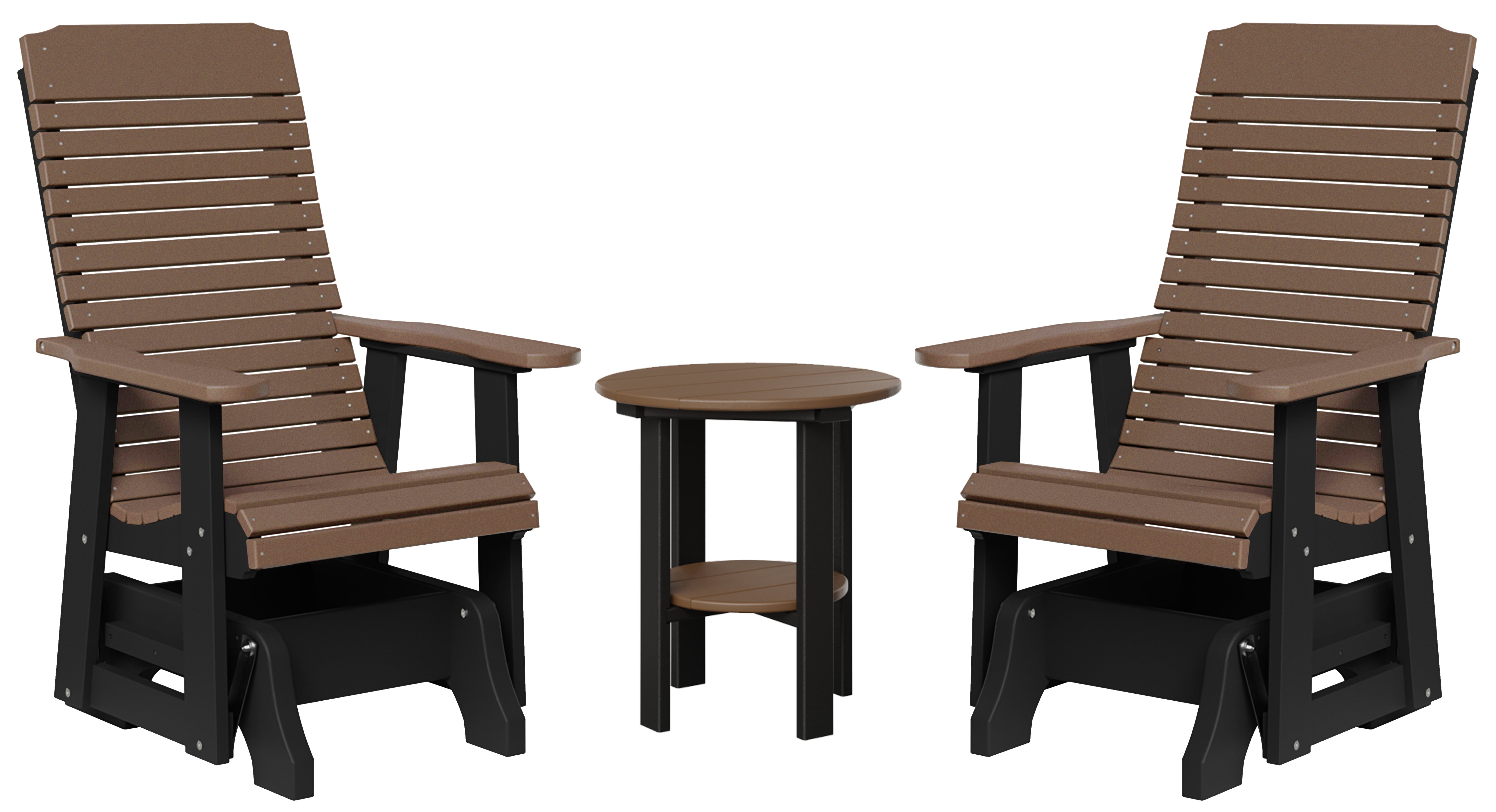 Traditional Single Gliders and Two Tier End Table - New