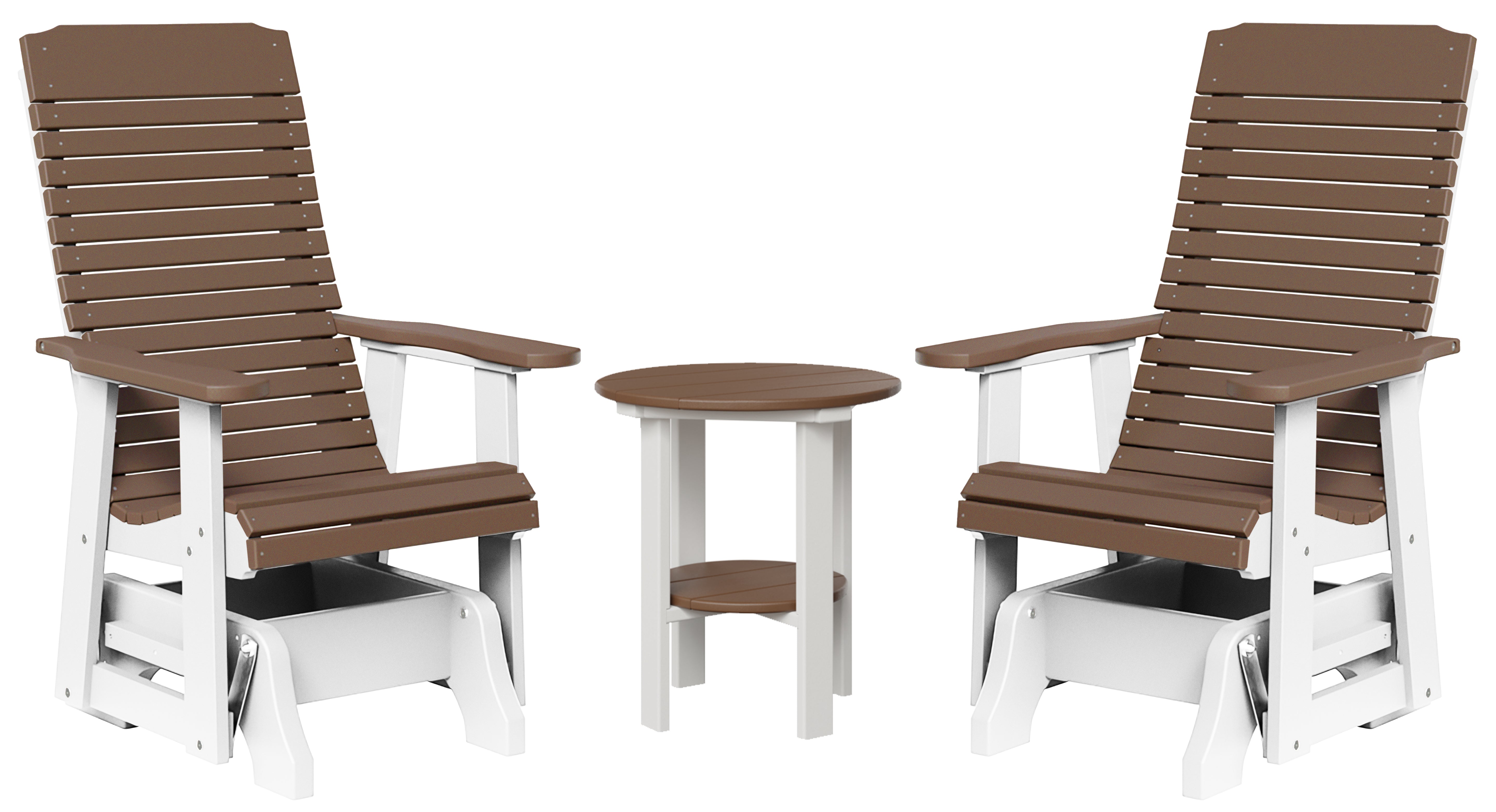 Traditional Single Gliders and Two Tier End Table - New