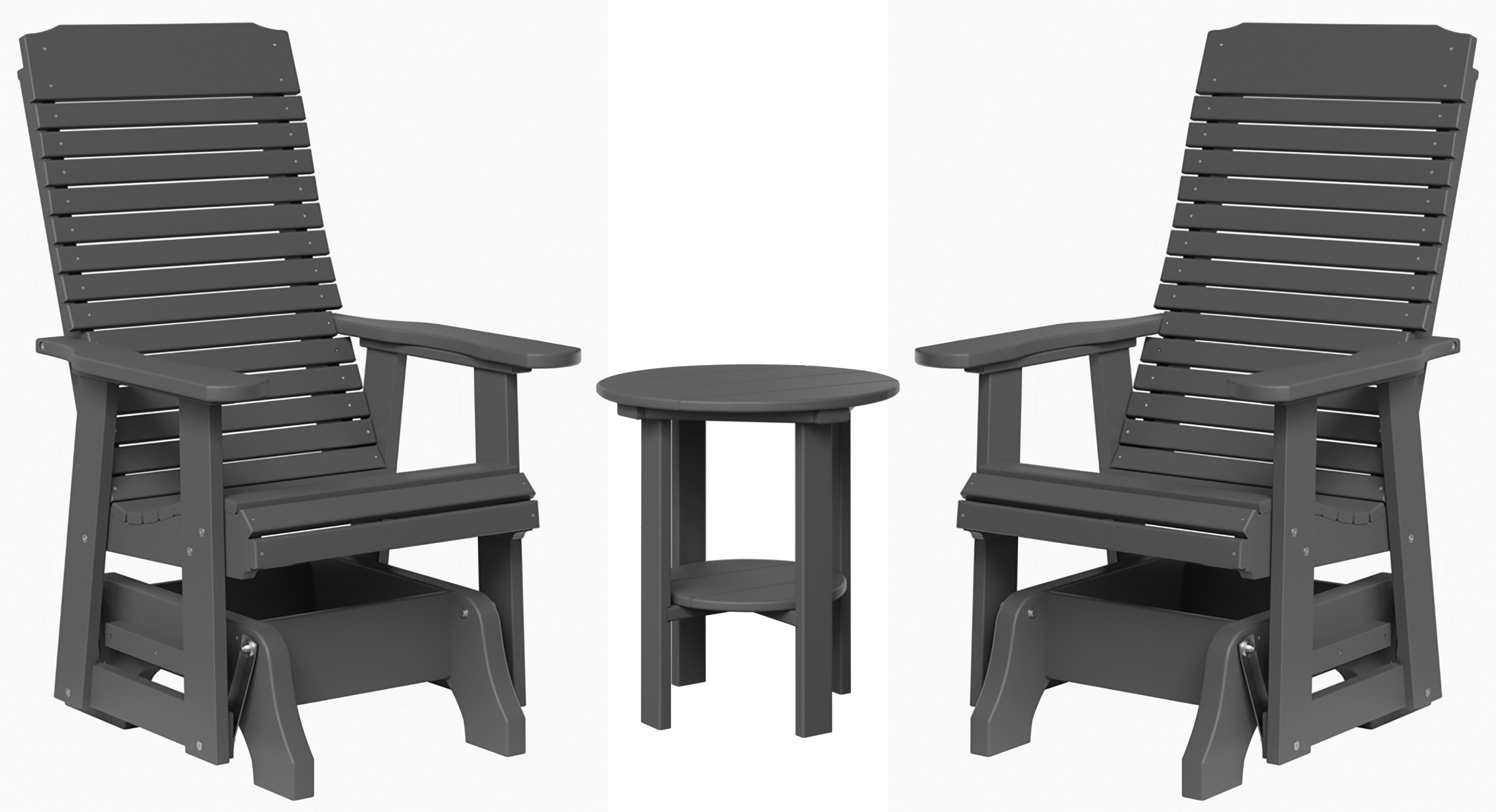 Traditional Single Gliders and Two Tier End Table - New