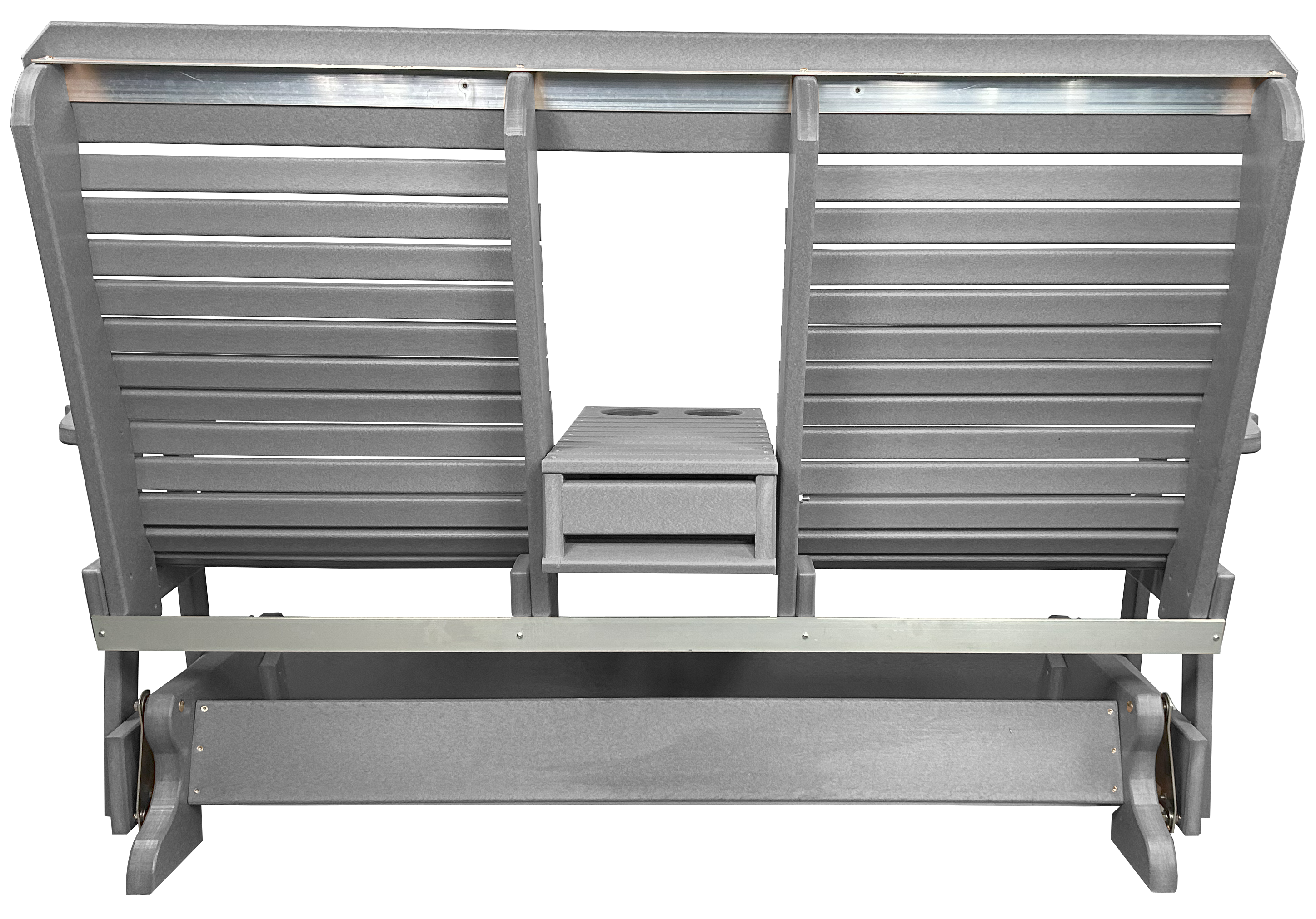 5’ft Rolled Back Loveseat Glider With Fold Down Console