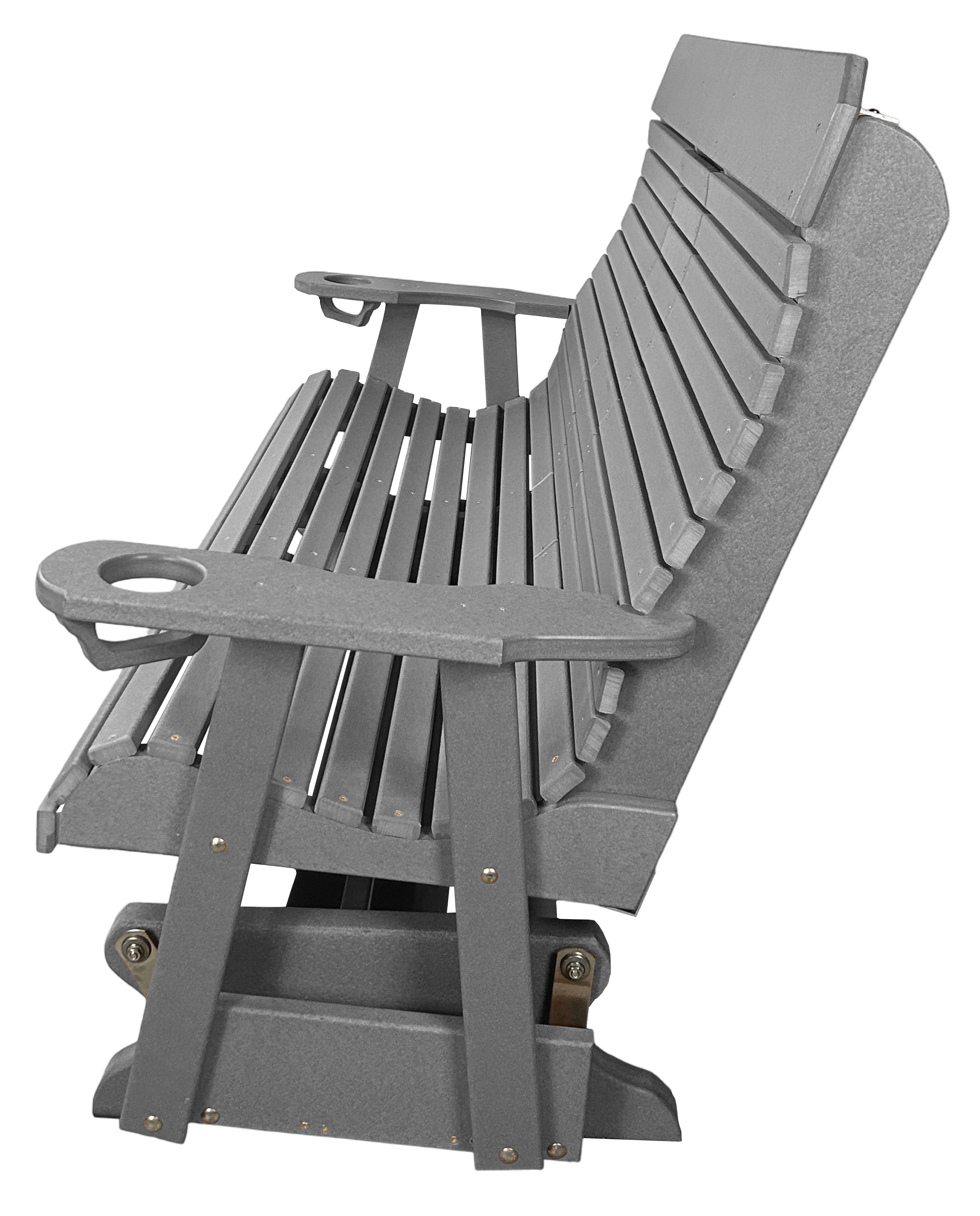 5’ft Rolled Back Loveseat Glider With Fold Down Console
