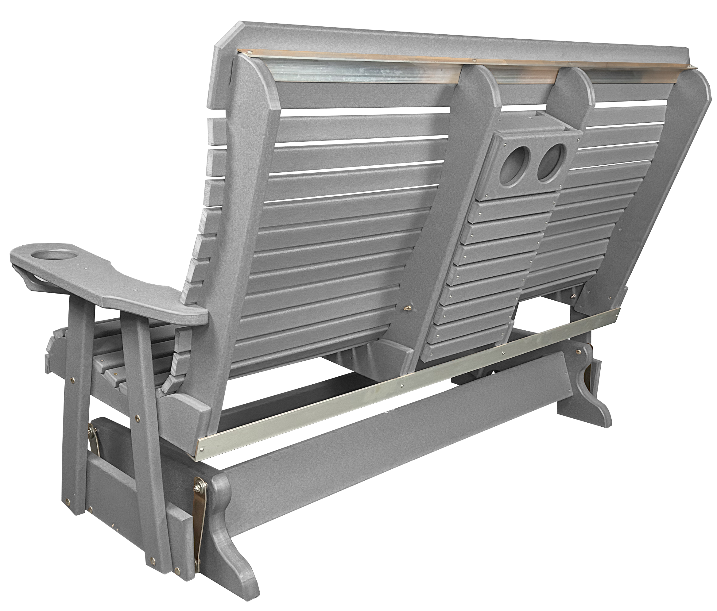 5’ft Rolled Back Loveseat Glider With Fold Down Console