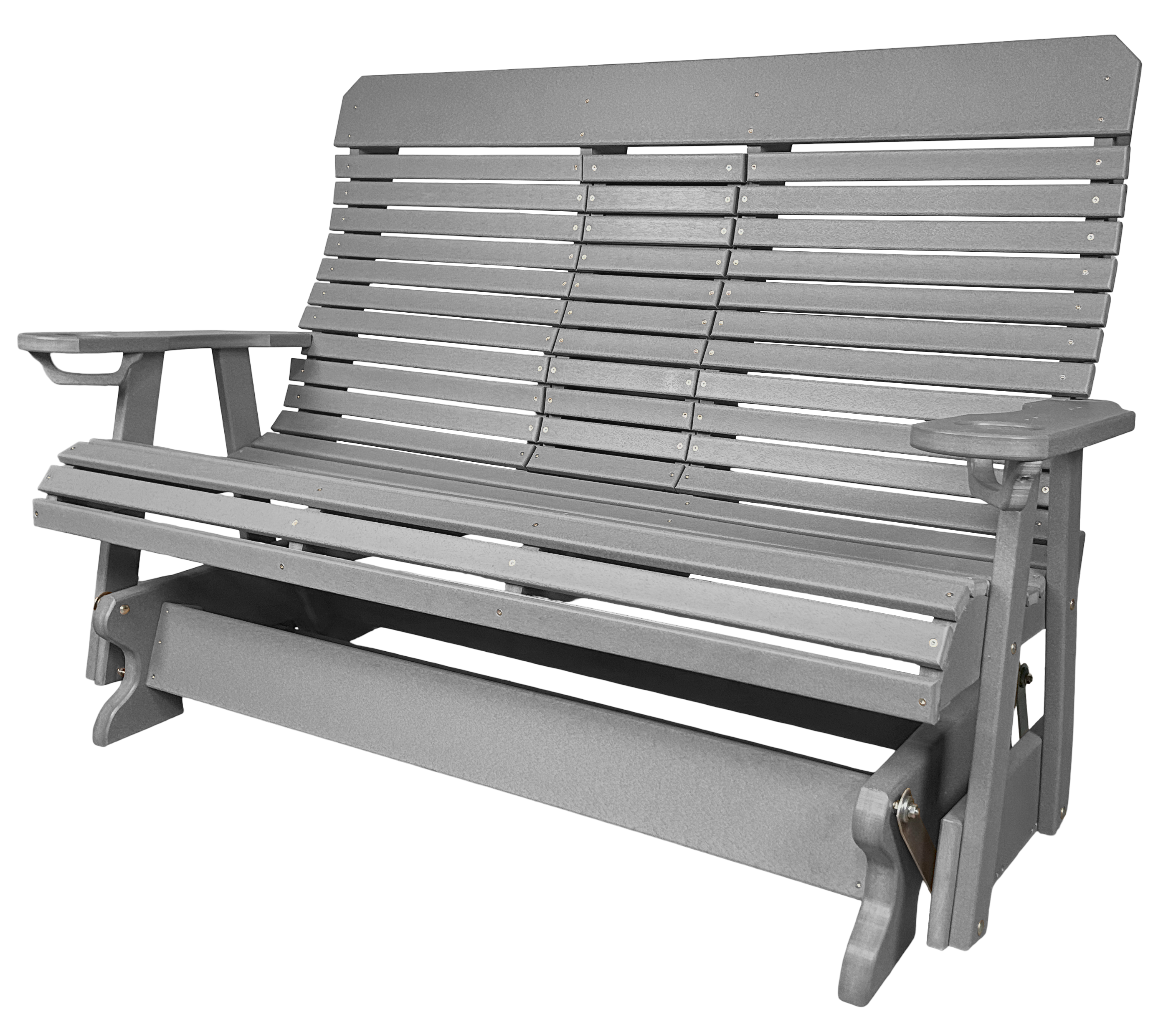 5’ft Rolled Back Loveseat Glider With Fold Down Console