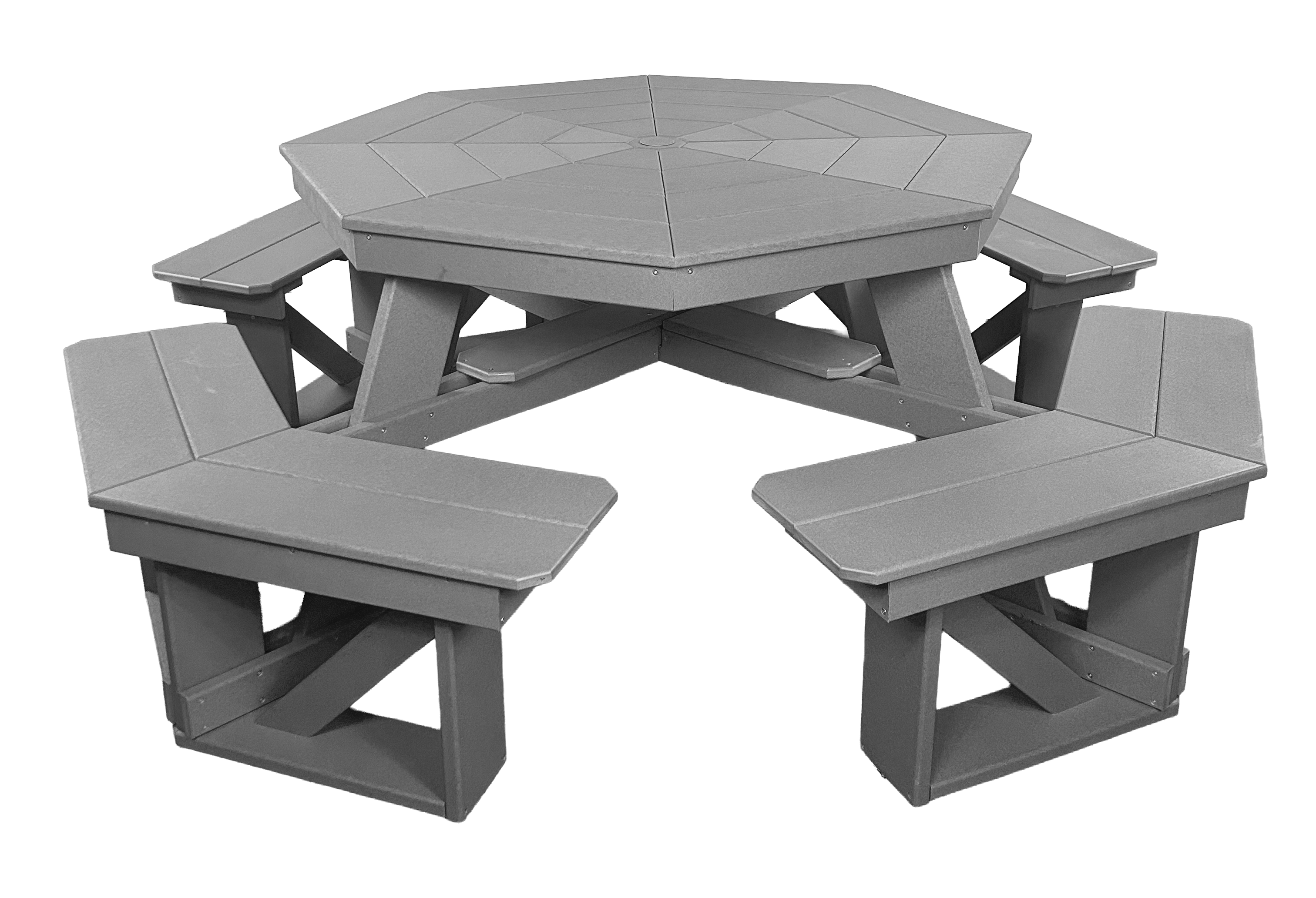 8-Person Hillside Octagon Table With Umbrella Hole & Plug