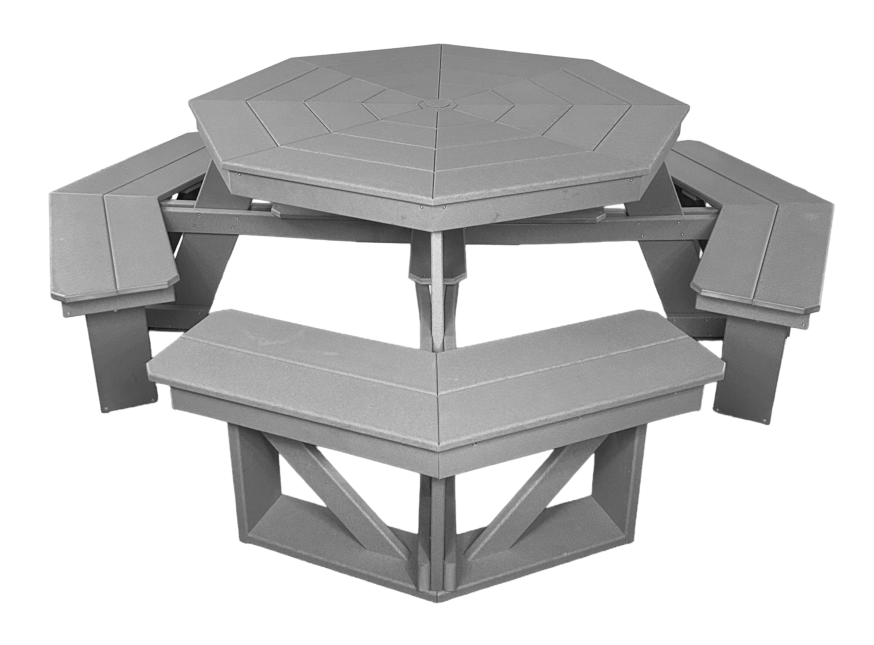 8-Person Hillside Octagon Table With Umbrella Hole & Plug