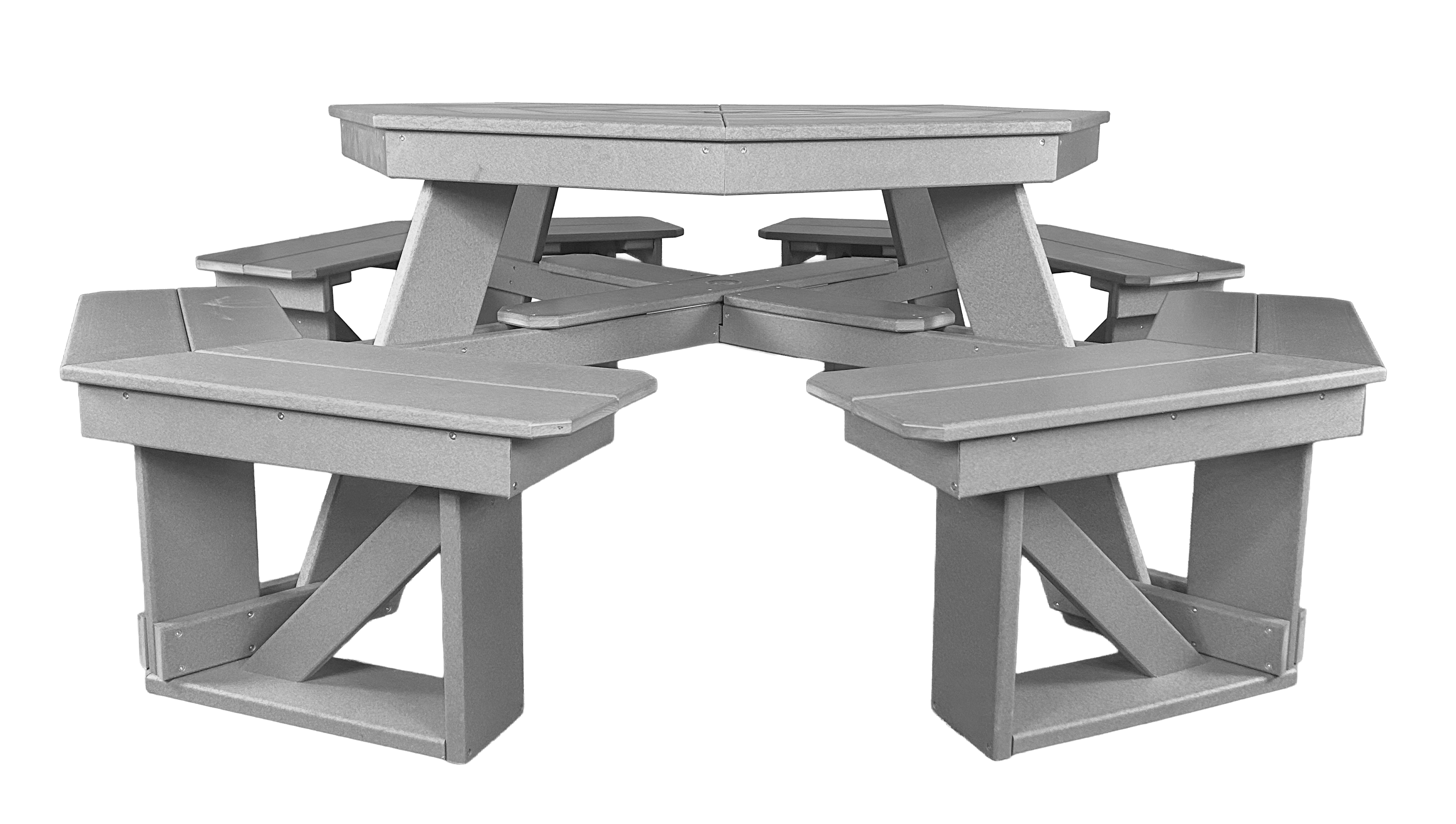8-Person Hillside Octagon Table With Umbrella Hole & Plug