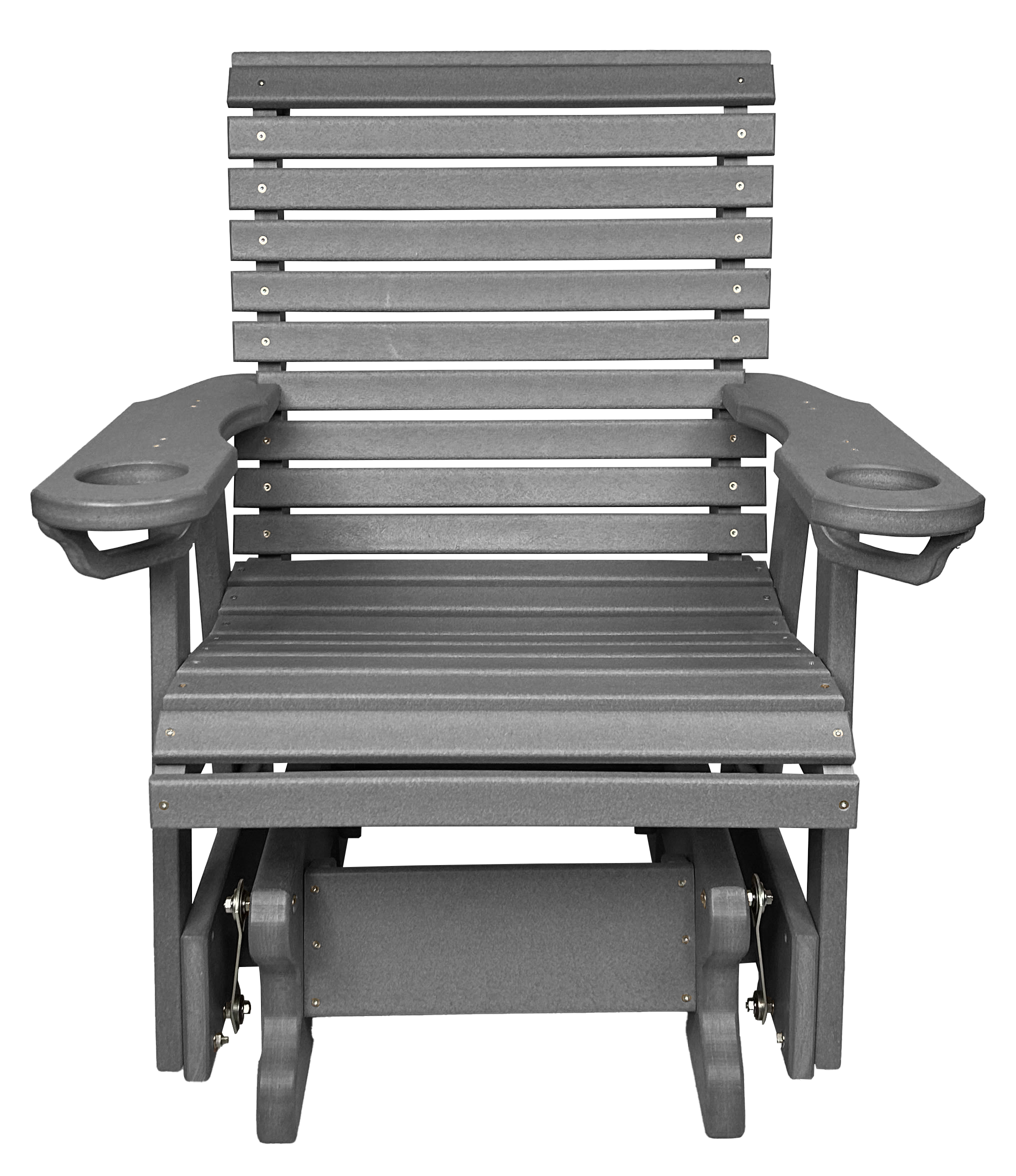 Set of 6 - Rolled Back Single Gliders With Built In Cup Holders