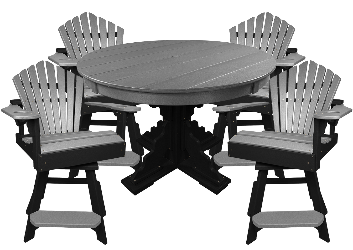 5-Piece 44”rd. Bridgewater Counter Swivels With Built In Cupholders Set