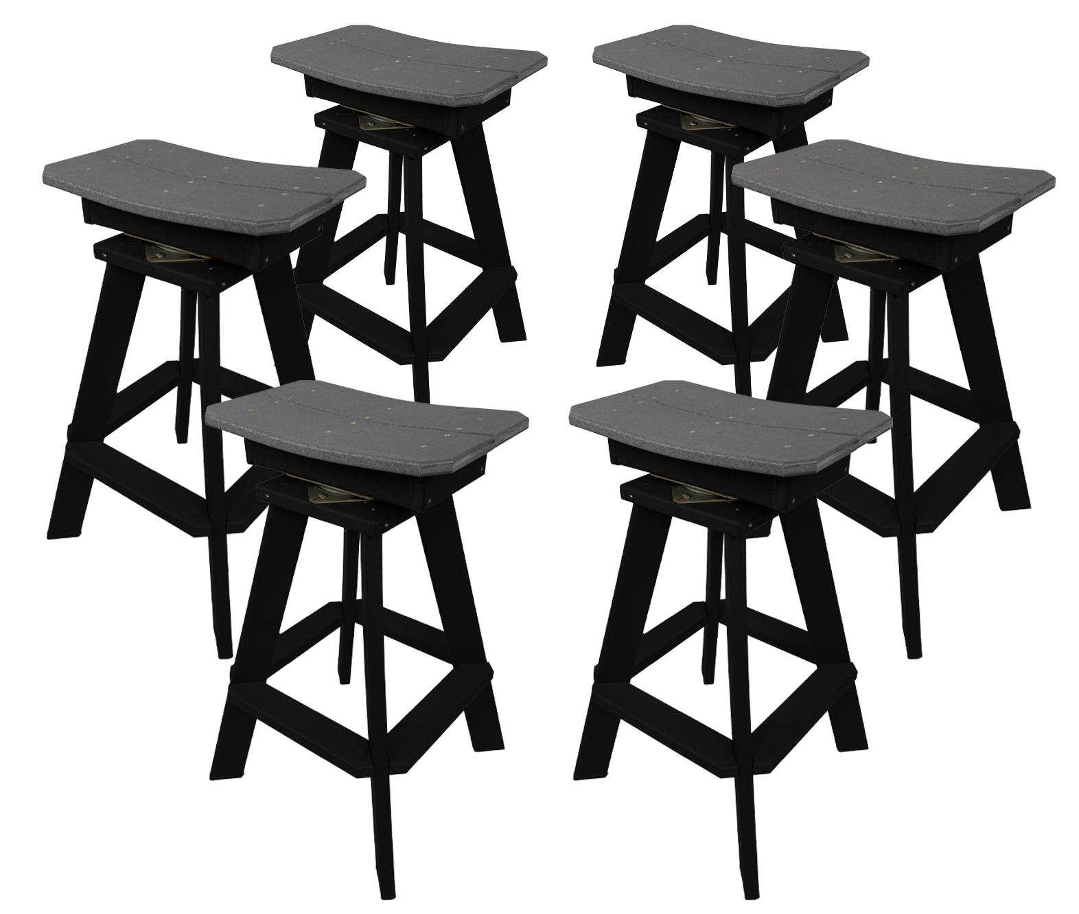 Set of 6 - Swivel Saddle Bar Stools