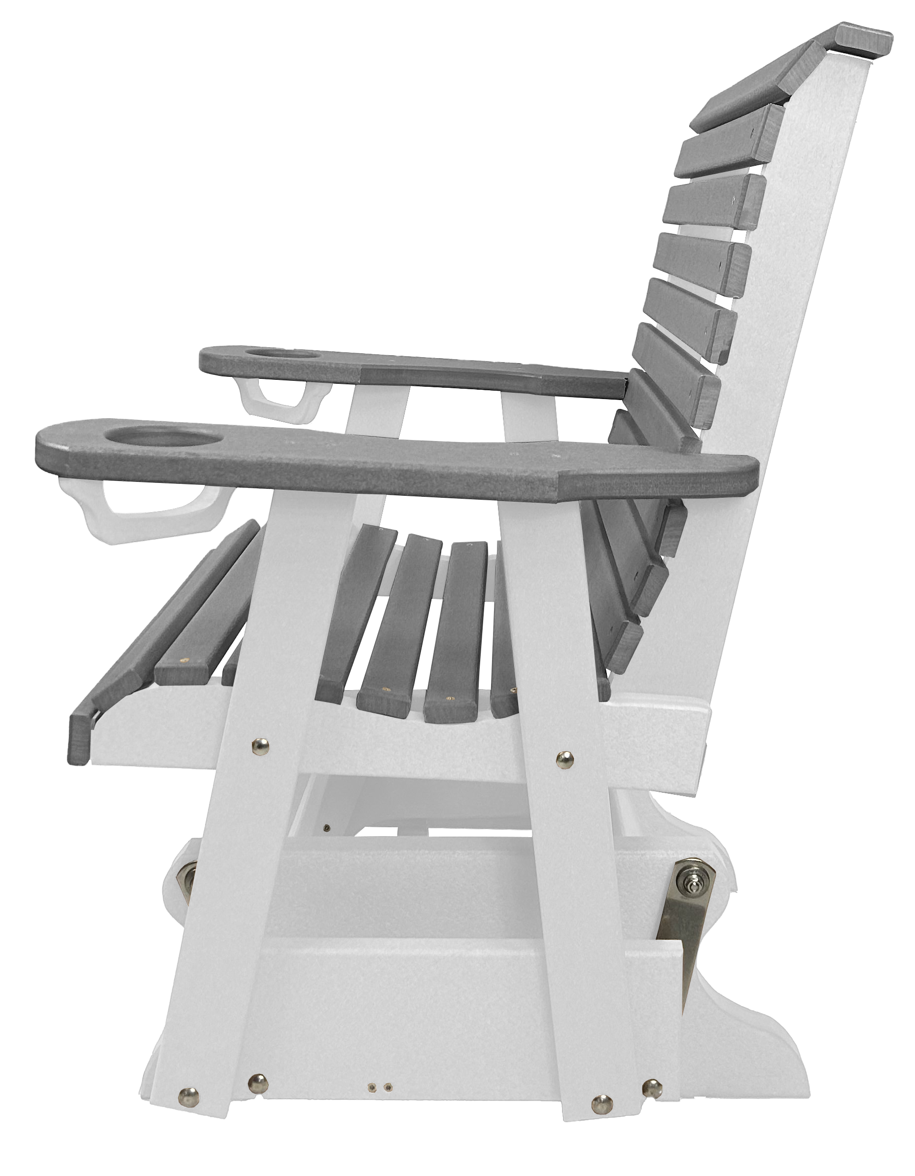 Set of 6 - Rolled Back Single Gliders With Built In Cup Holders