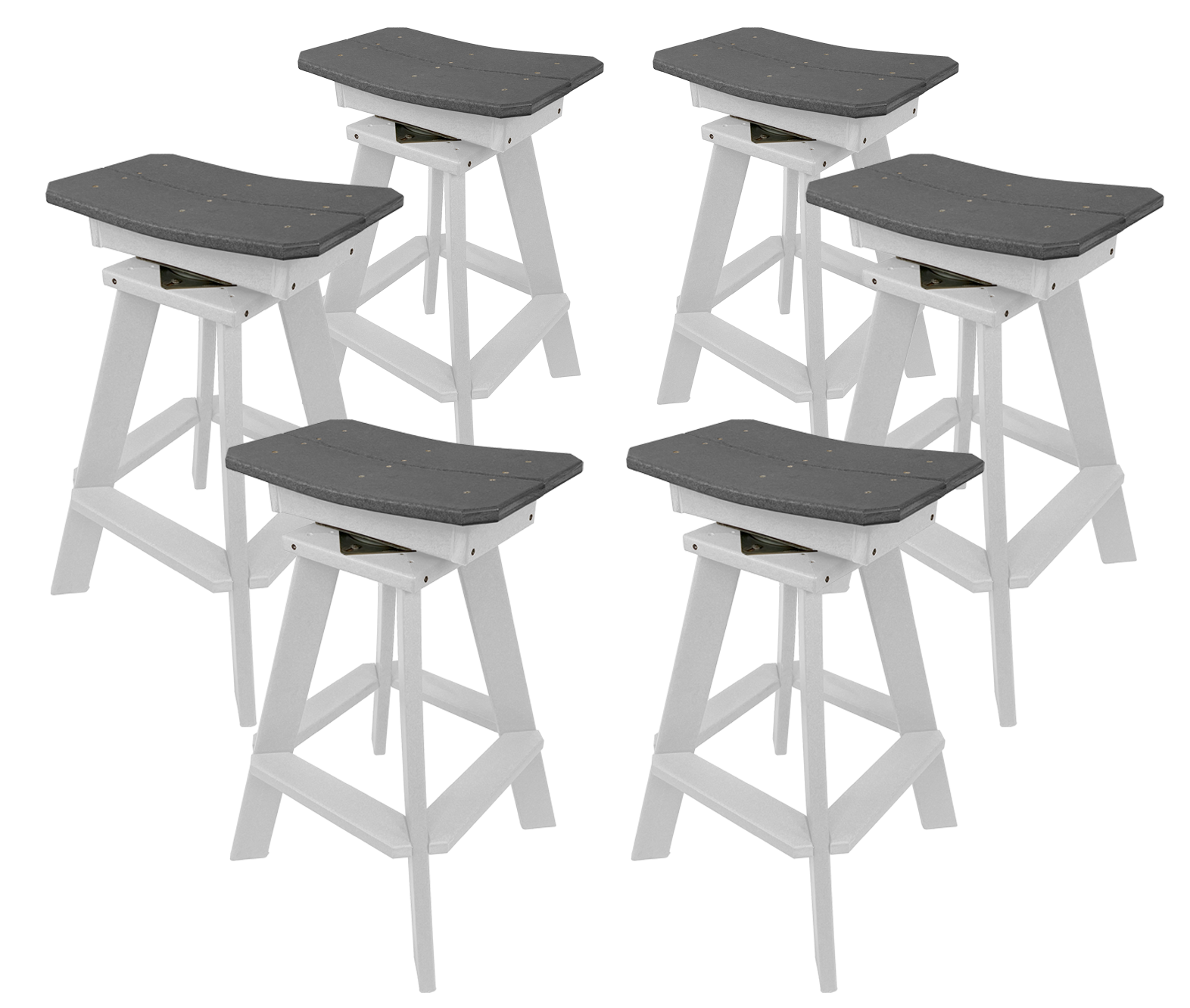 Set of 6 - Swivel Saddle Bar Stools