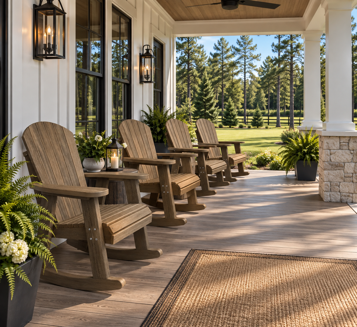 Set of 4 Adirondack Porch Rockers Lakeside Collection
